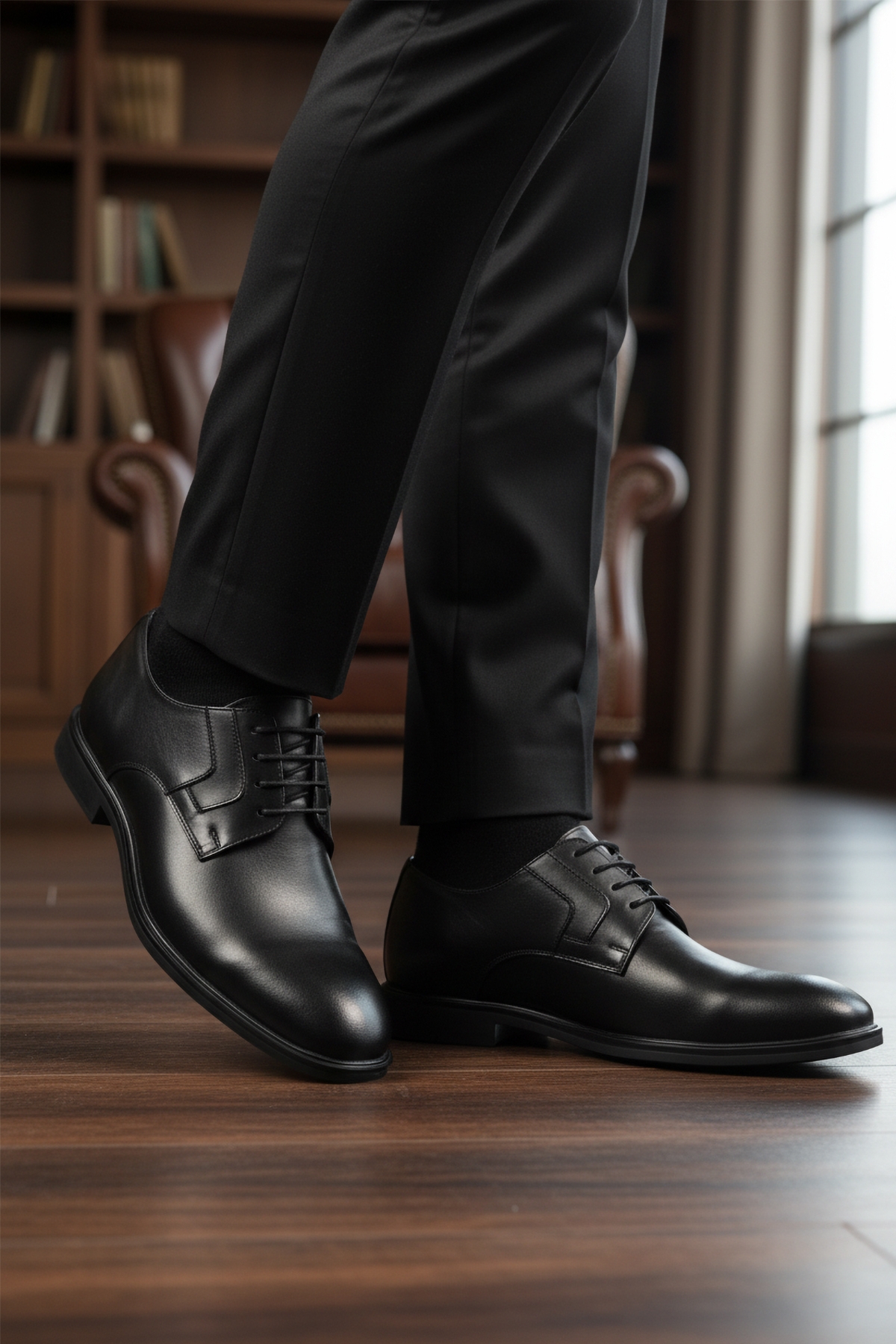 Aspor Siyah Hakiki Deri Erkek Klasik Ayakkabı - Görsel 4