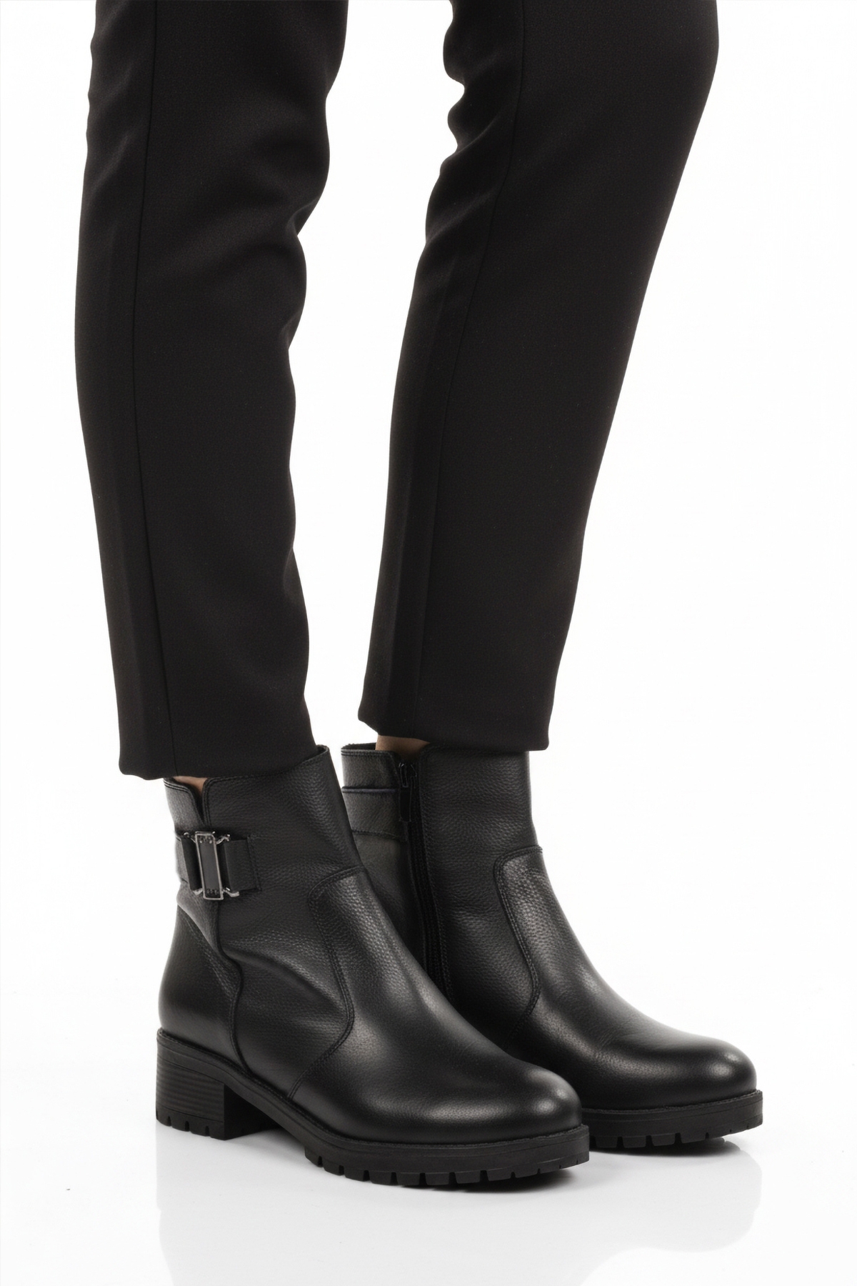 Aspor Siyah Hakiki Deri İçi Polarlı Kadın Topuklu Bot - Görsel 2