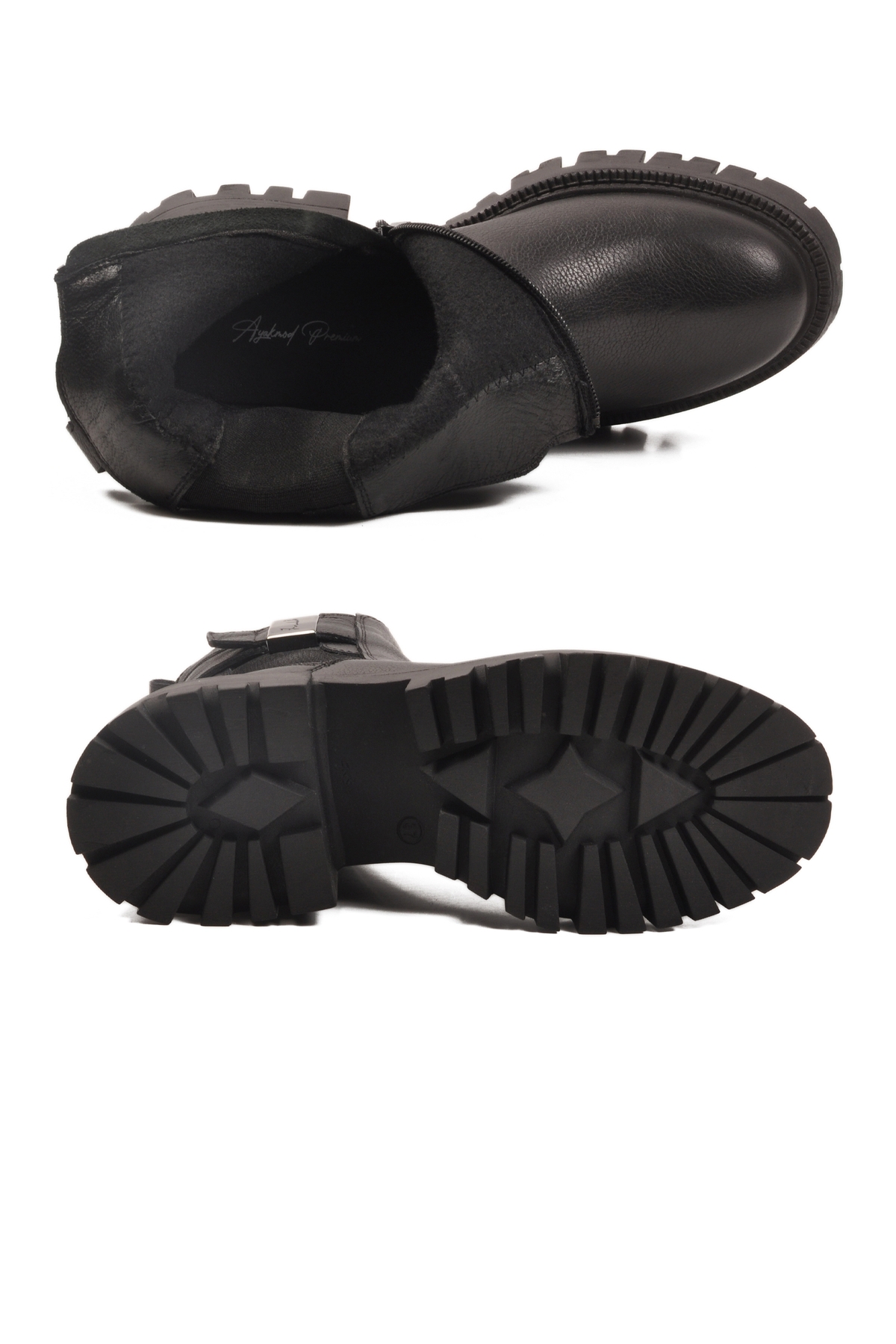 Aspor Siyah Hakiki Deri İçi Polarlı Kadın Topuklu Bot - Görsel 6