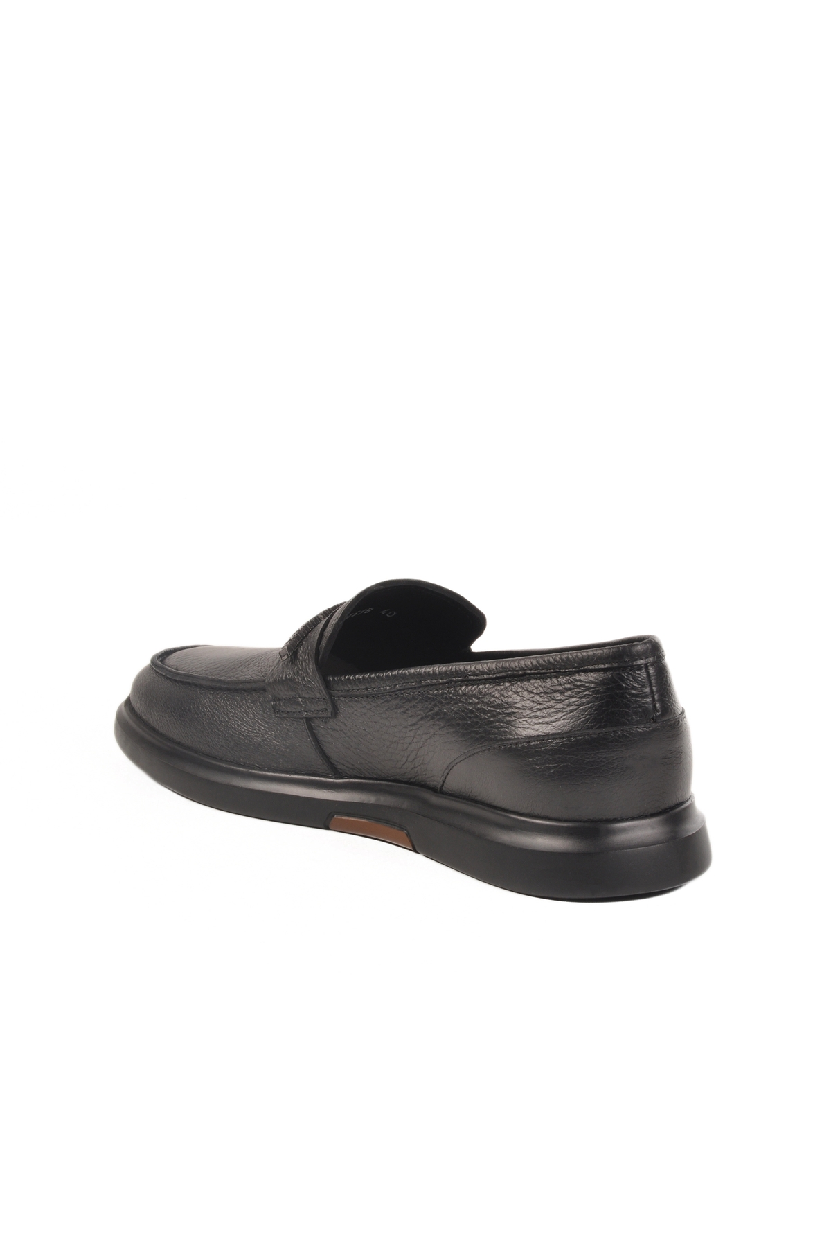 Siyah Siyah Hakiki Deri Erkek Sneaker - Görsel 5