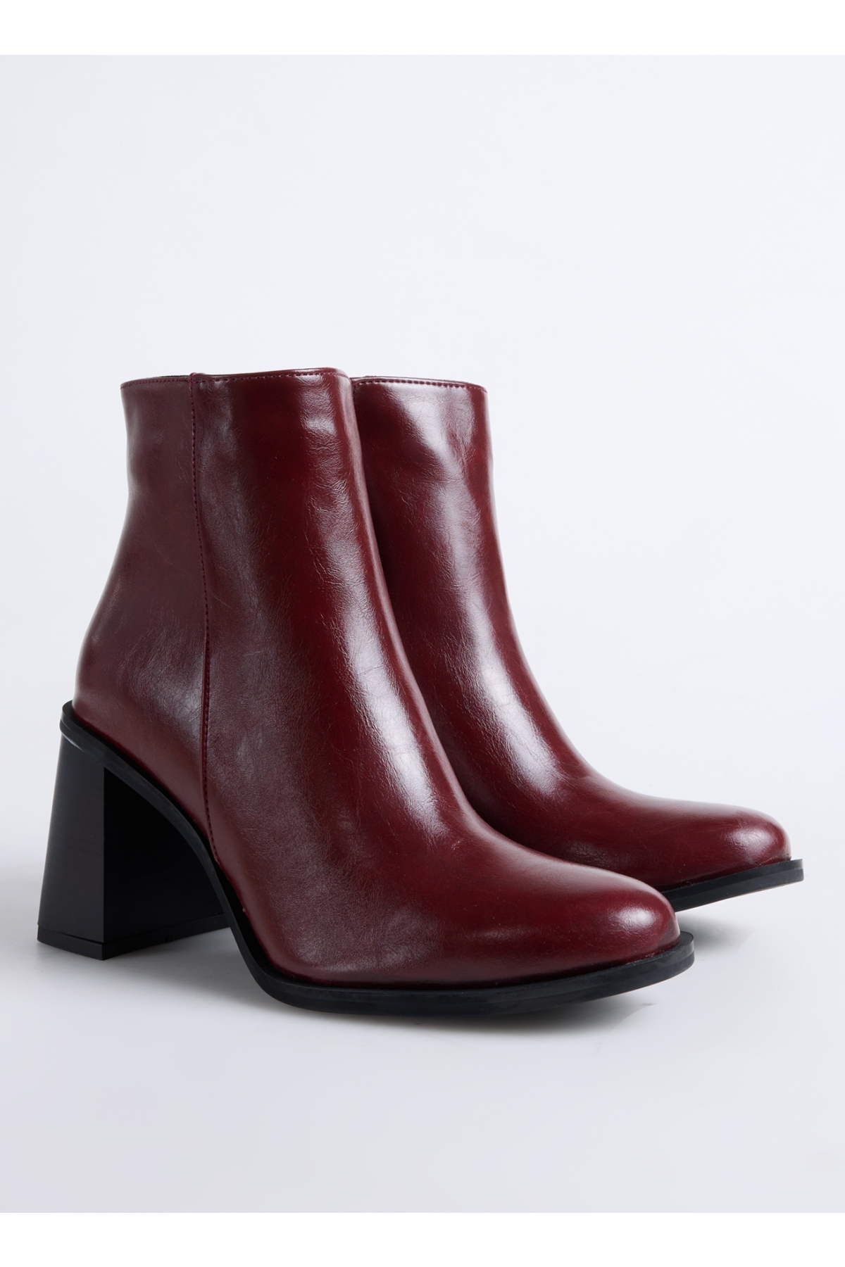Bordo Kadın Topuklu Bot BLOCK-BELLA - Görsel 3