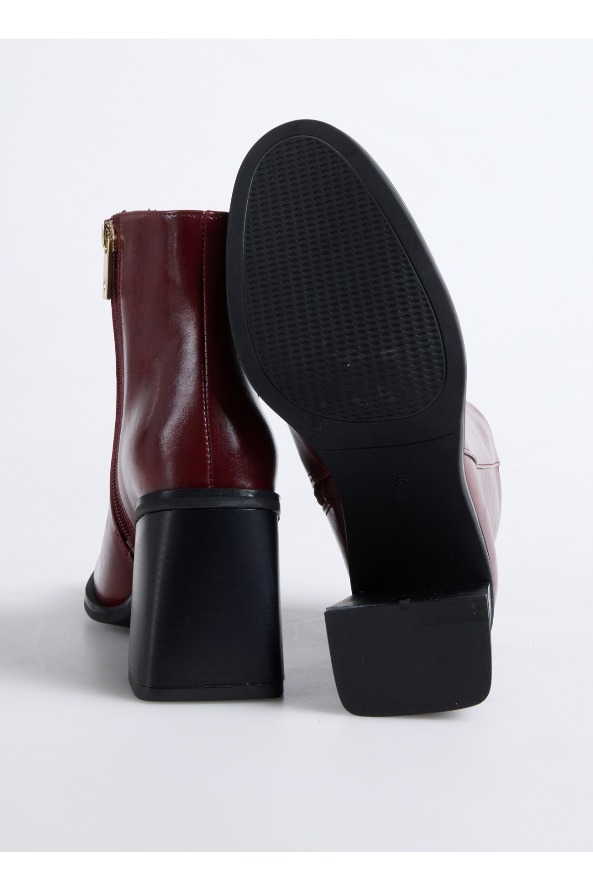 Bordo Kadın Topuklu Bot BLOCK-BELLA - Görsel 5