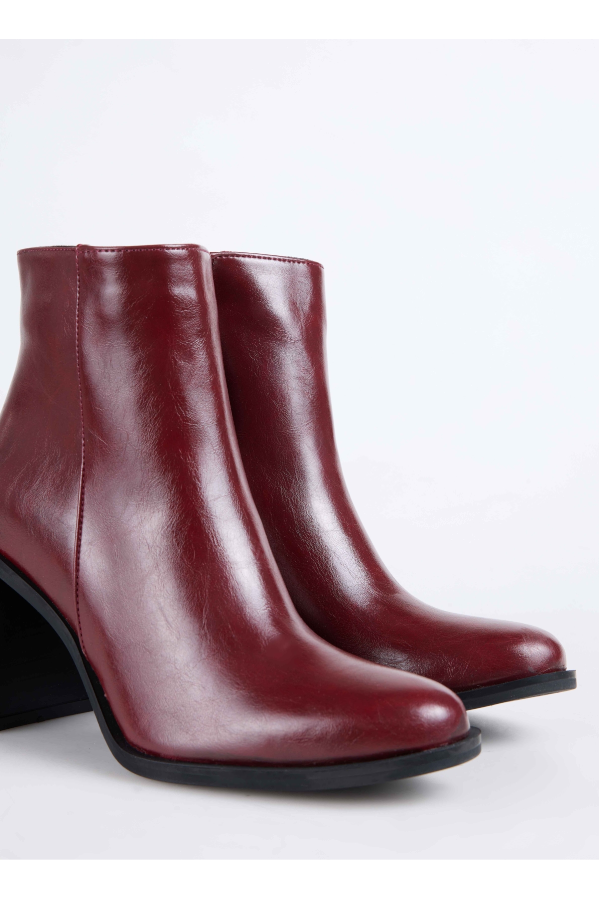 Bordo Kadın Topuklu Bot BLOCK-BELLA - Görsel 6