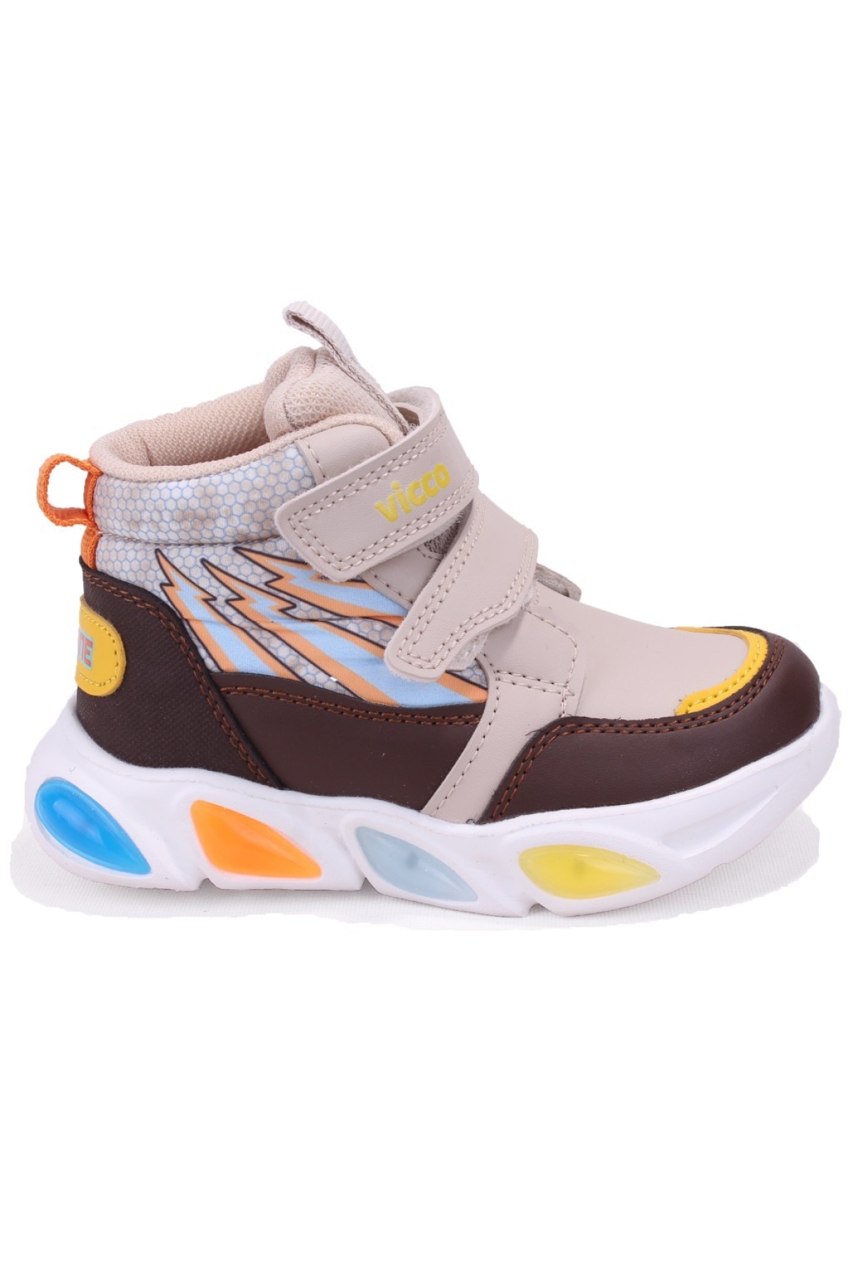 David 946P25K420 Bej Ortopedik Günlük Işıklı Erkek Çocuk Spor Bot - Görsel 3