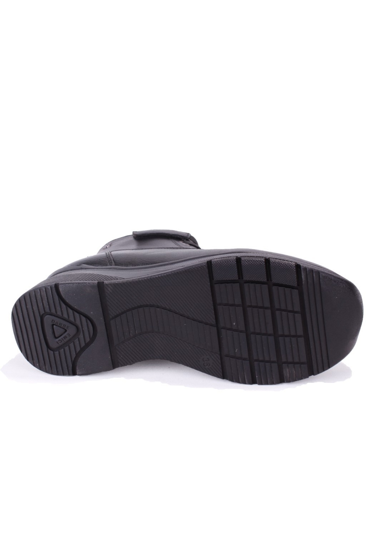 DZA07-13091527 Siyah Günlük Düz Taban Deri Kadın Bot - Görsel 5