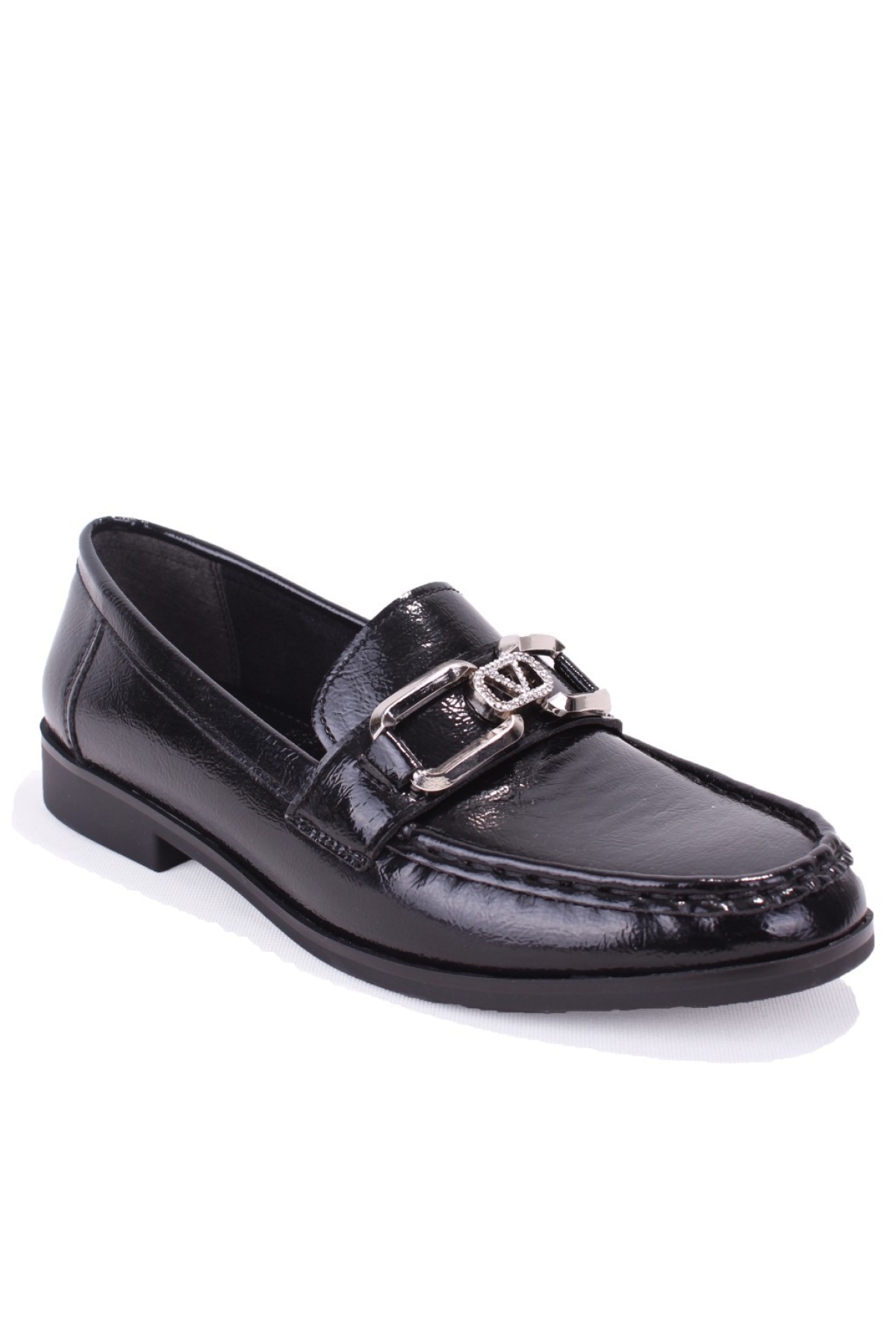 DZA07-6826186 Siyah Rugan Günlük Loafer Kadın Ayakkabı - Görsel 2