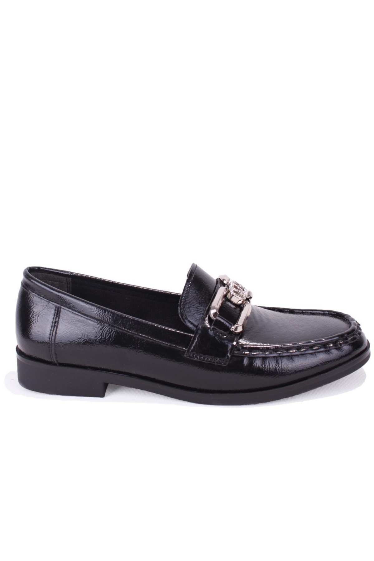 DZA07-6826186 Siyah Rugan Günlük Loafer Kadın Ayakkabı - Görsel 3