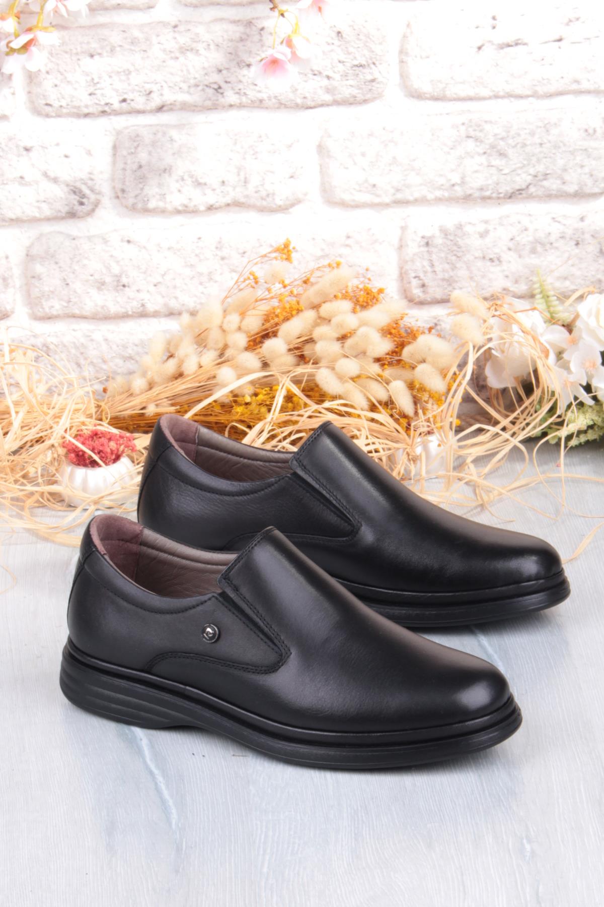 146404 Lastikli Comfy Orijinal Ürün Rahat Yumuşak Hakiki Deri Erkek Ayakkabı - Görsel 2