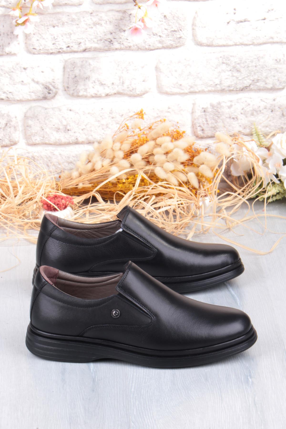 146404 Lastikli Comfy Orijinal Ürün Rahat Yumuşak Hakiki Deri Erkek Ayakkabı - Görsel 3