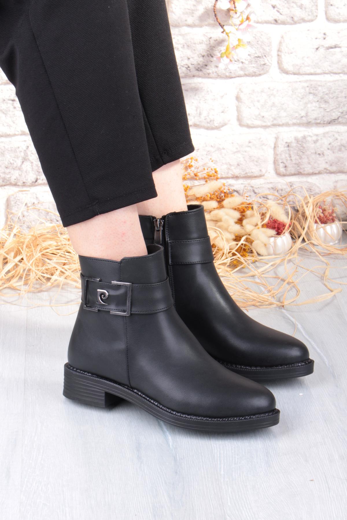 54910 Rahat Sıcak Astar Toka Detaylı Kısa Kadın Bot - Görsel 2