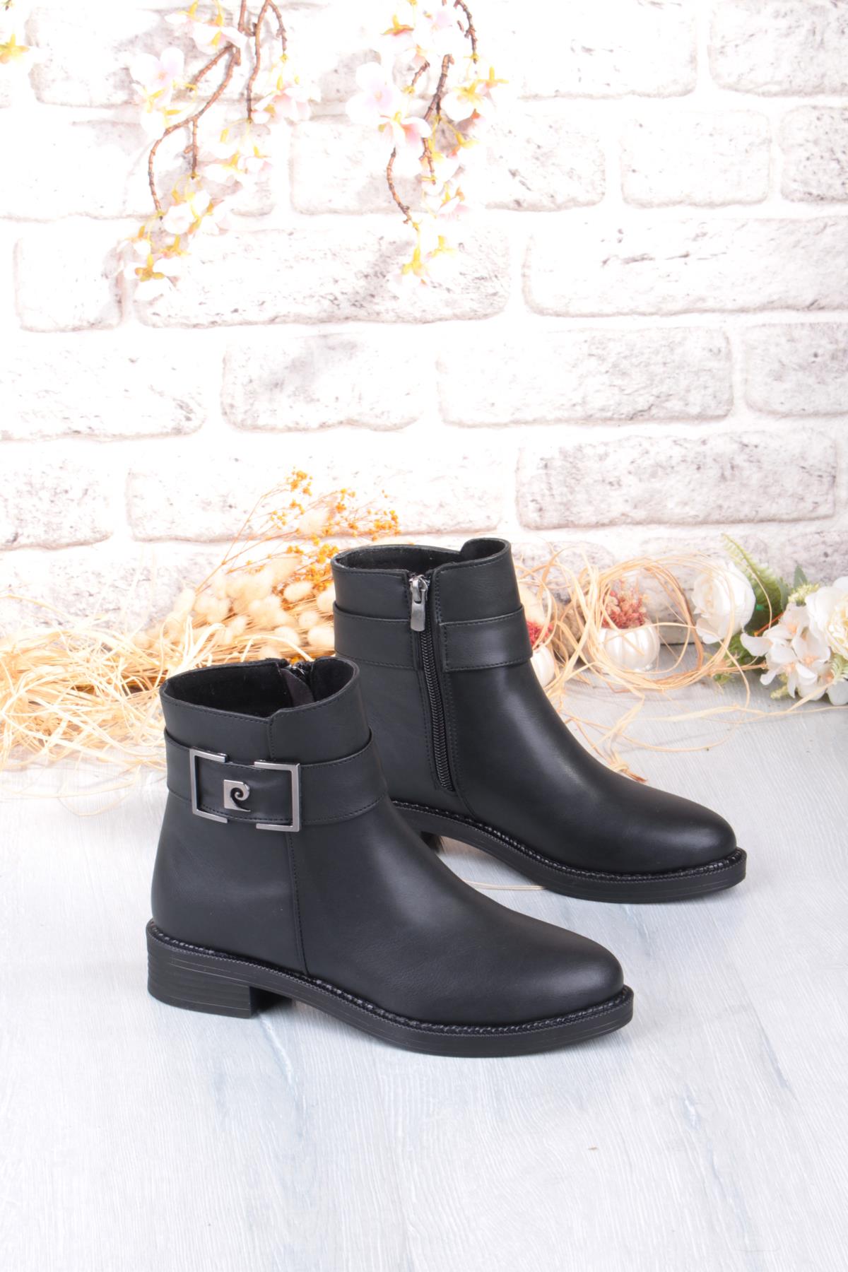 54910 Rahat Sıcak Astar Toka Detaylı Kısa Kadın Bot - Görsel 8