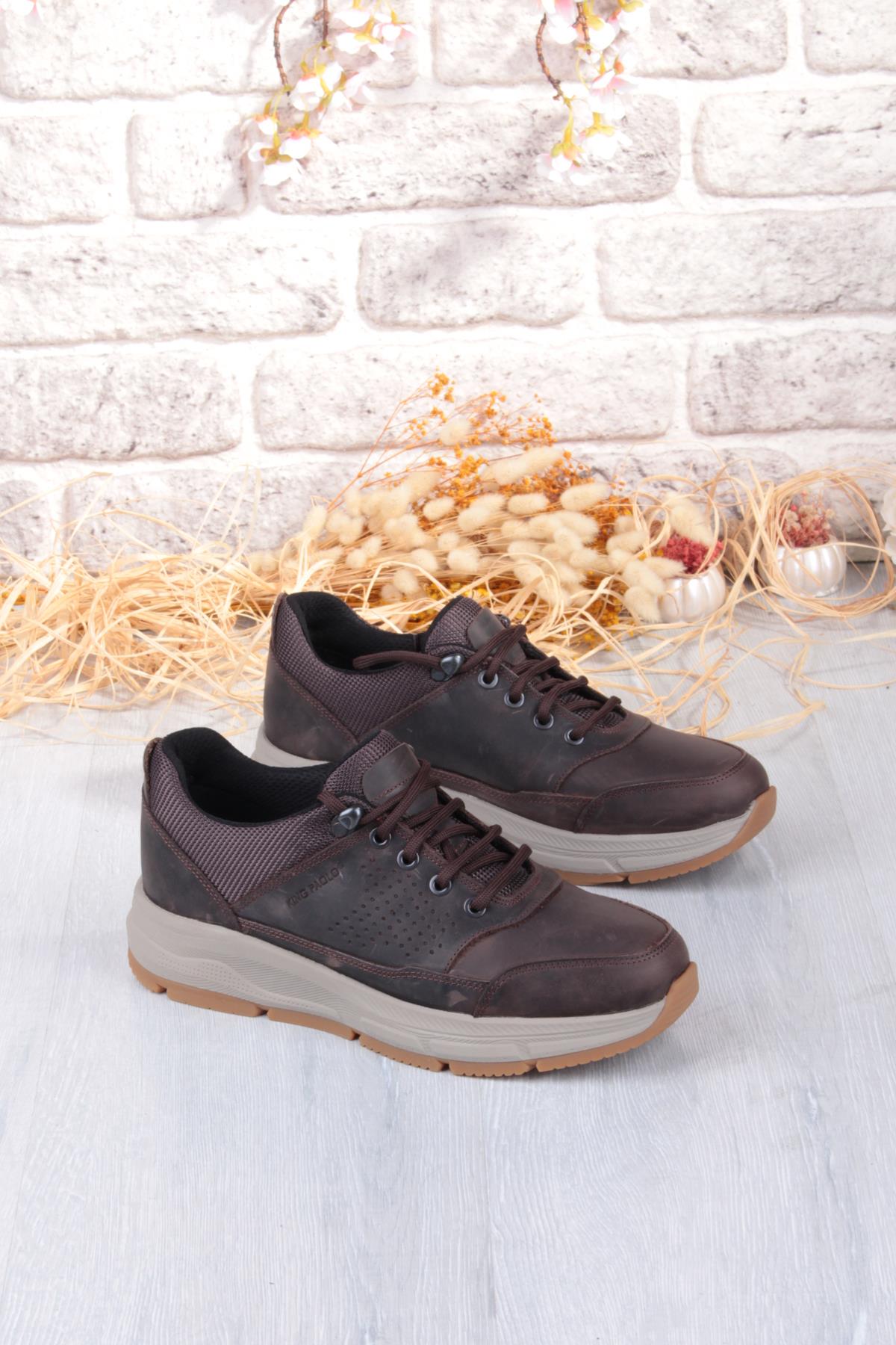 I1287 Kruvasan Hafif Rahat Yürüyüş Ayakkabısı Hakiki Deri Erkek Ayakkabı - Görsel 2