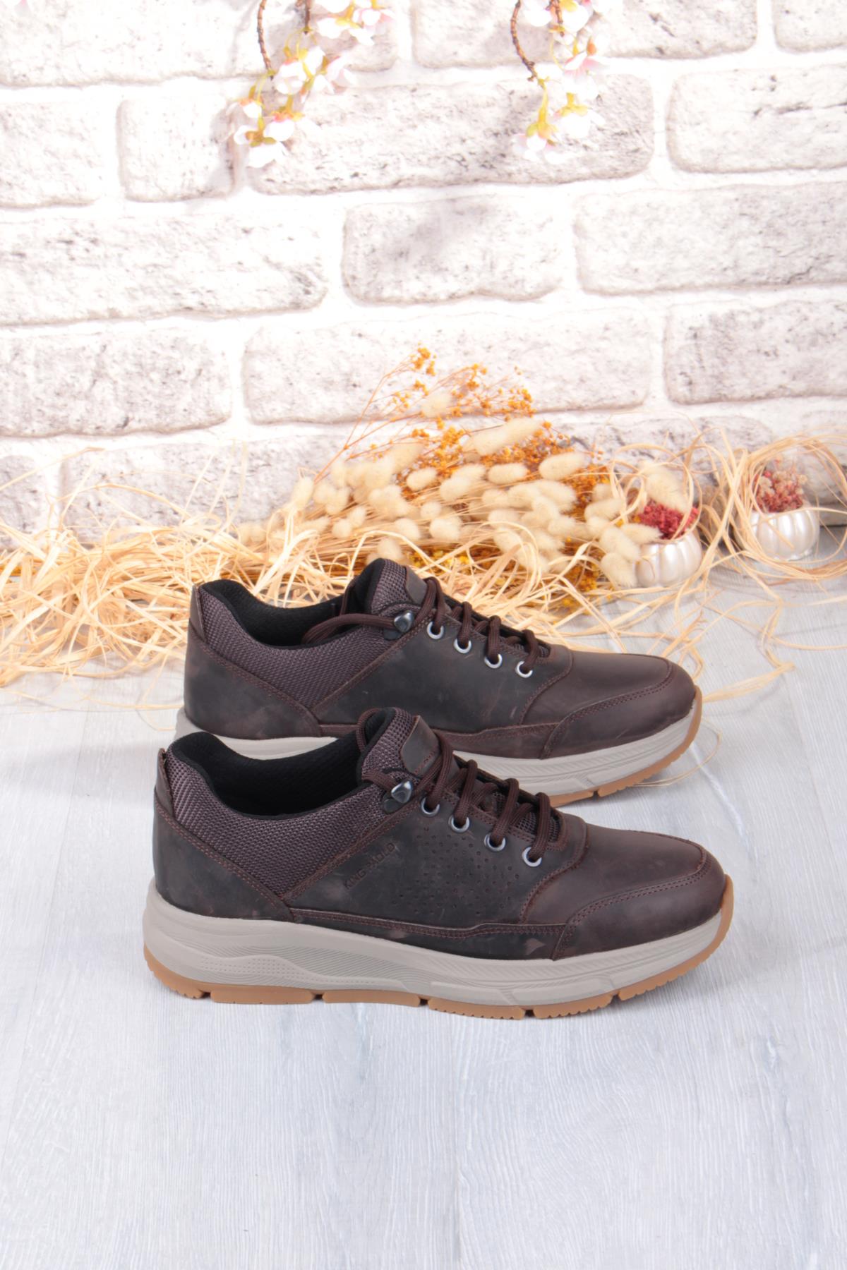 I1287 Kruvasan Hafif Rahat Yürüyüş Ayakkabısı Hakiki Deri Erkek Ayakkabı - Görsel 3