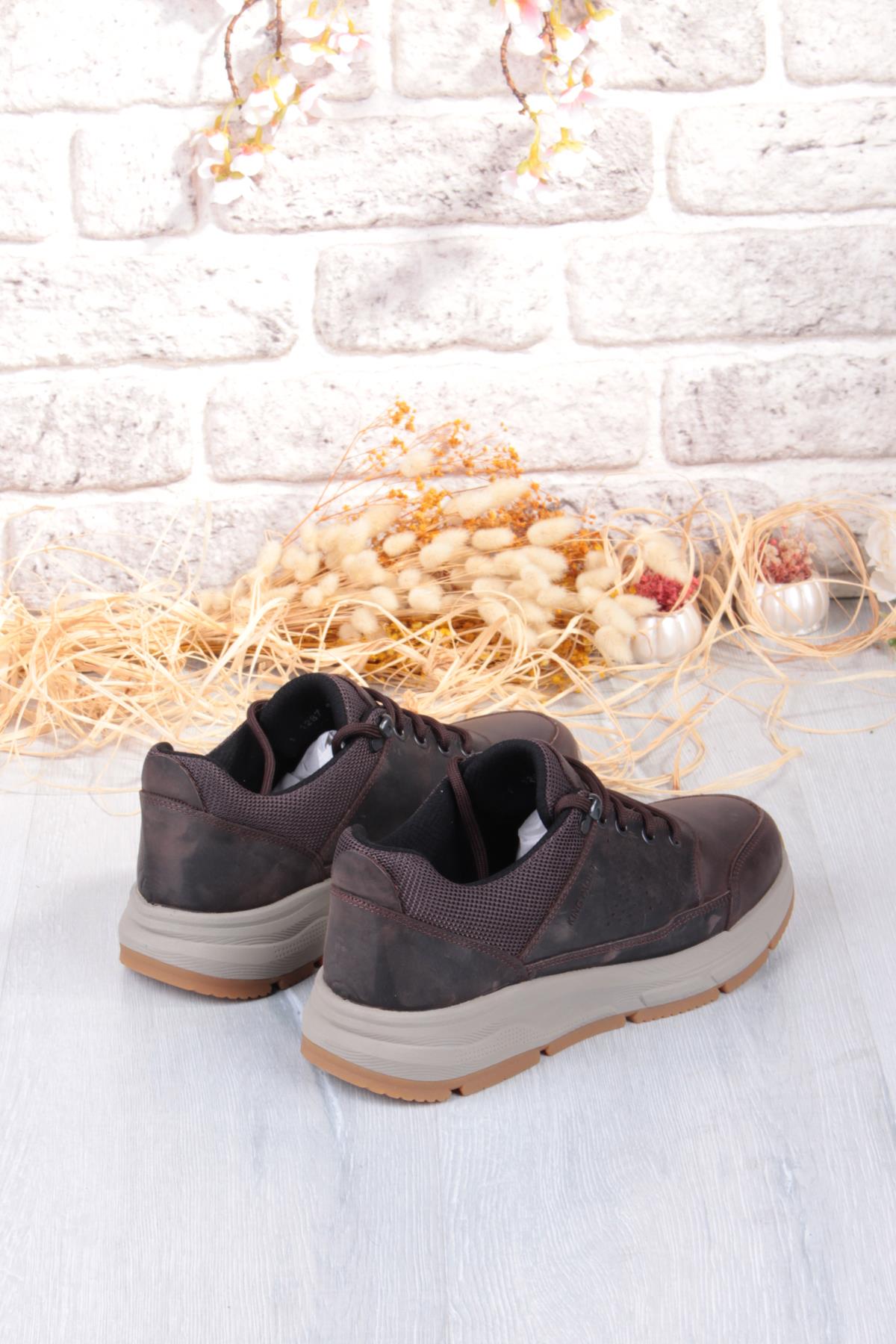 I1287 Kruvasan Hafif Rahat Yürüyüş Ayakkabısı Hakiki Deri Erkek Ayakkabı - Görsel 6