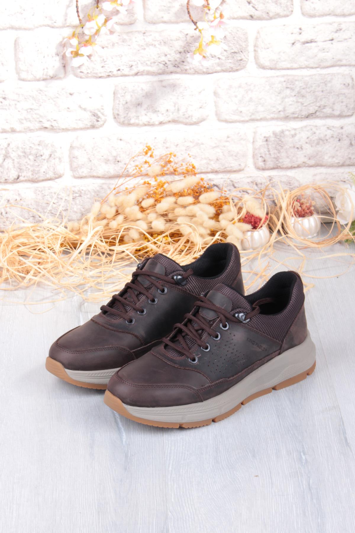 I1287 Kruvasan Hafif Rahat Yürüyüş Ayakkabısı Hakiki Deri Erkek Ayakkabı - Görsel 8