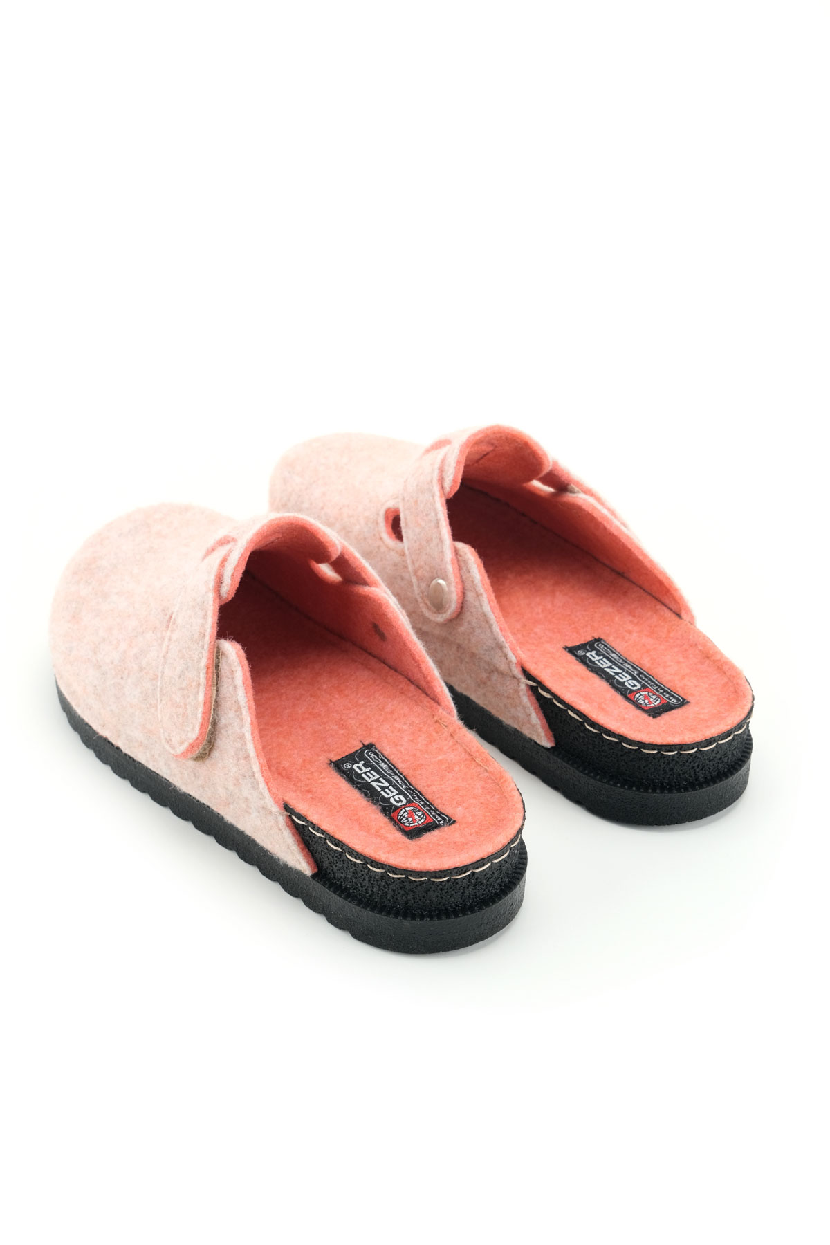 Gezer Gezer Turuncu Kadın Kışlık Rahat Taban Cırtlı Ayarlanabilir Keçe Ev Bahçe Terlik Sandalet & Terlik | Flo Turuncu - 5. görsel