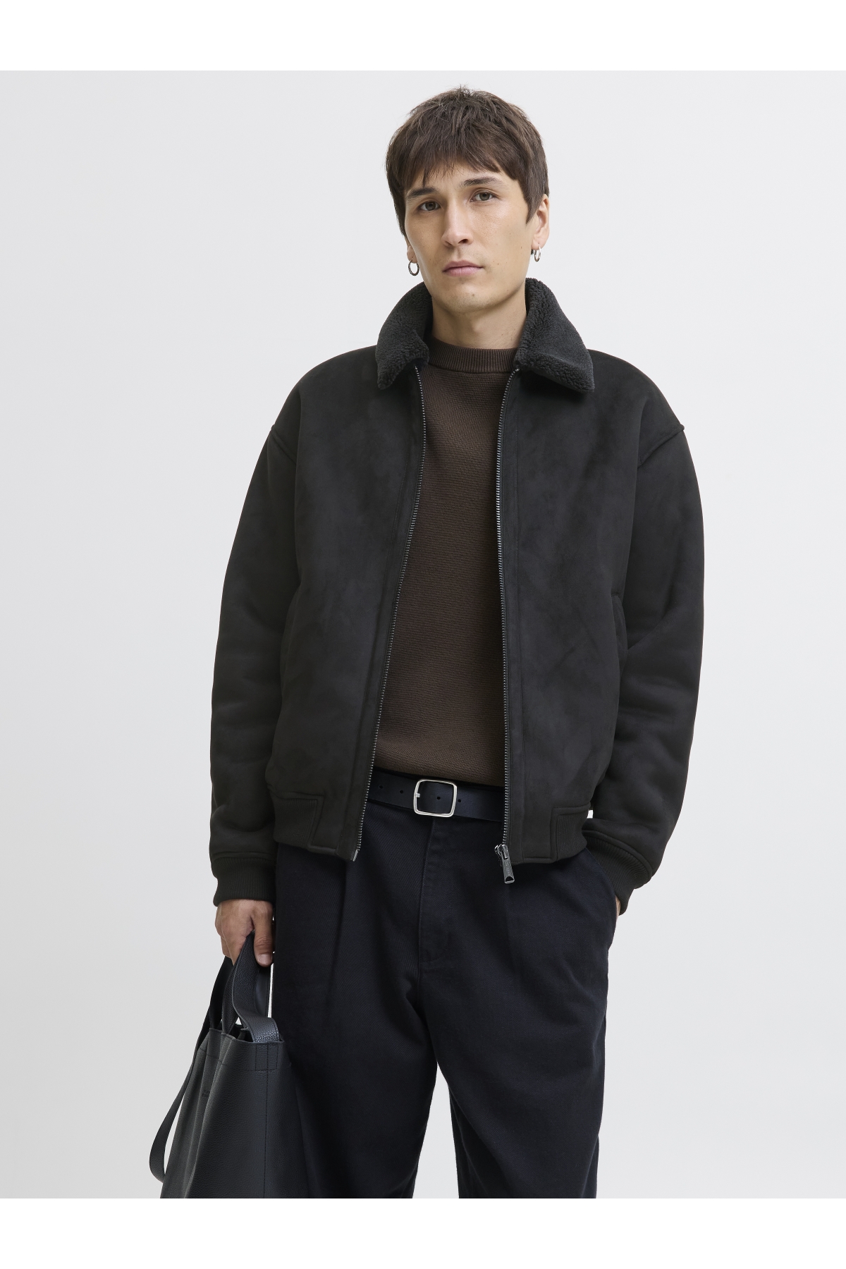 Jack Jones Jprbluluke Bomber Jacket Sn Erkek Siyah Mont 12282444