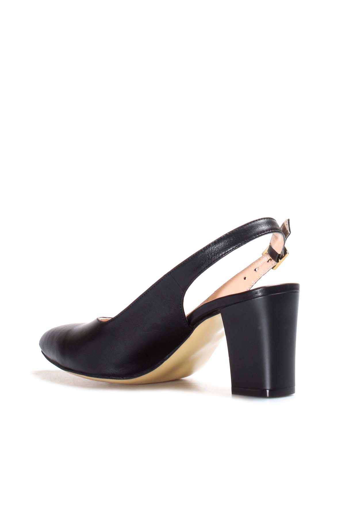 Hakiki Deri Kadın Kalın Topuklu Ayakkabı 064ZA359 - Görsel 3