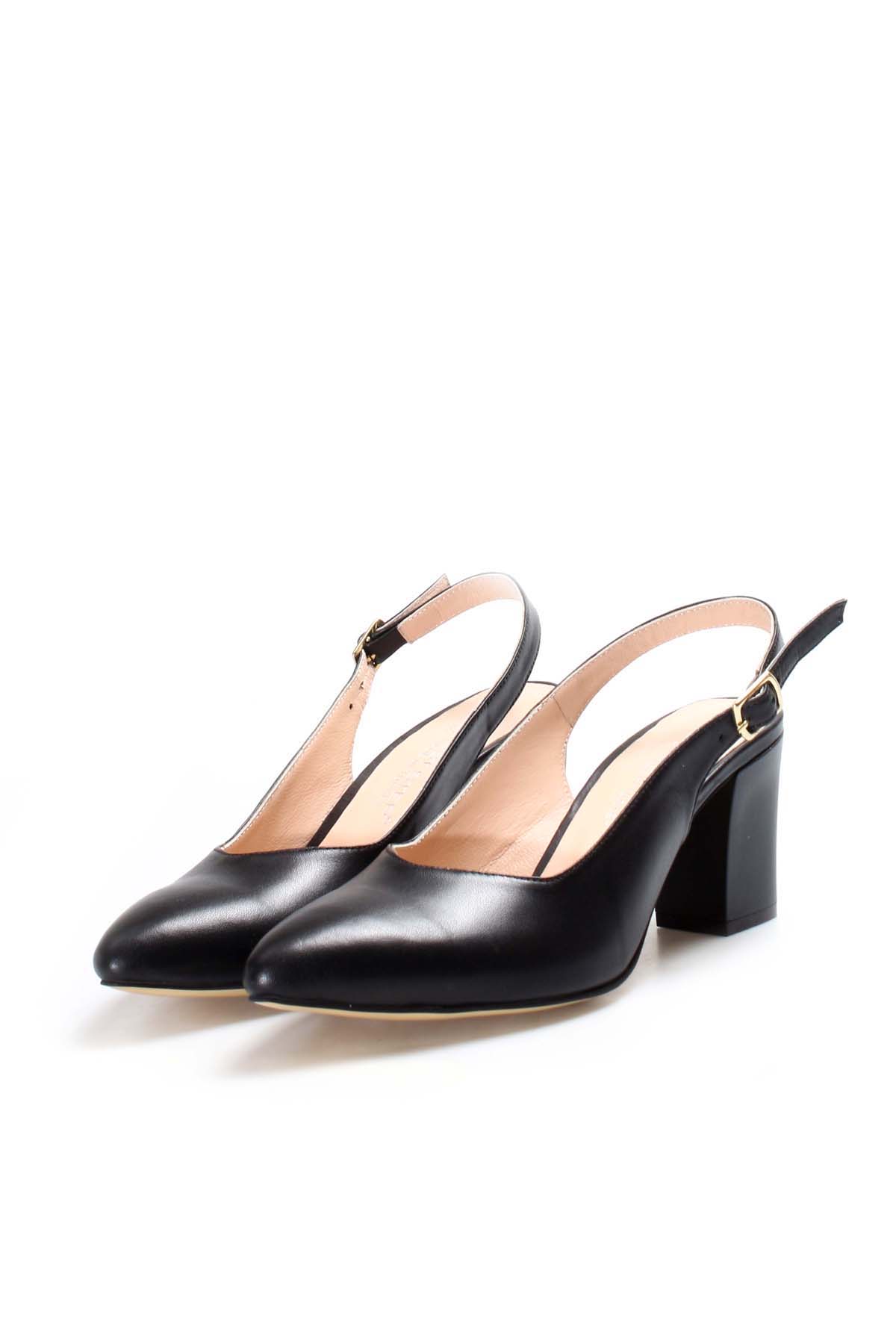 Hakiki Deri Kadın Kalın Topuklu Ayakkabı 064ZA359 - Görsel 6