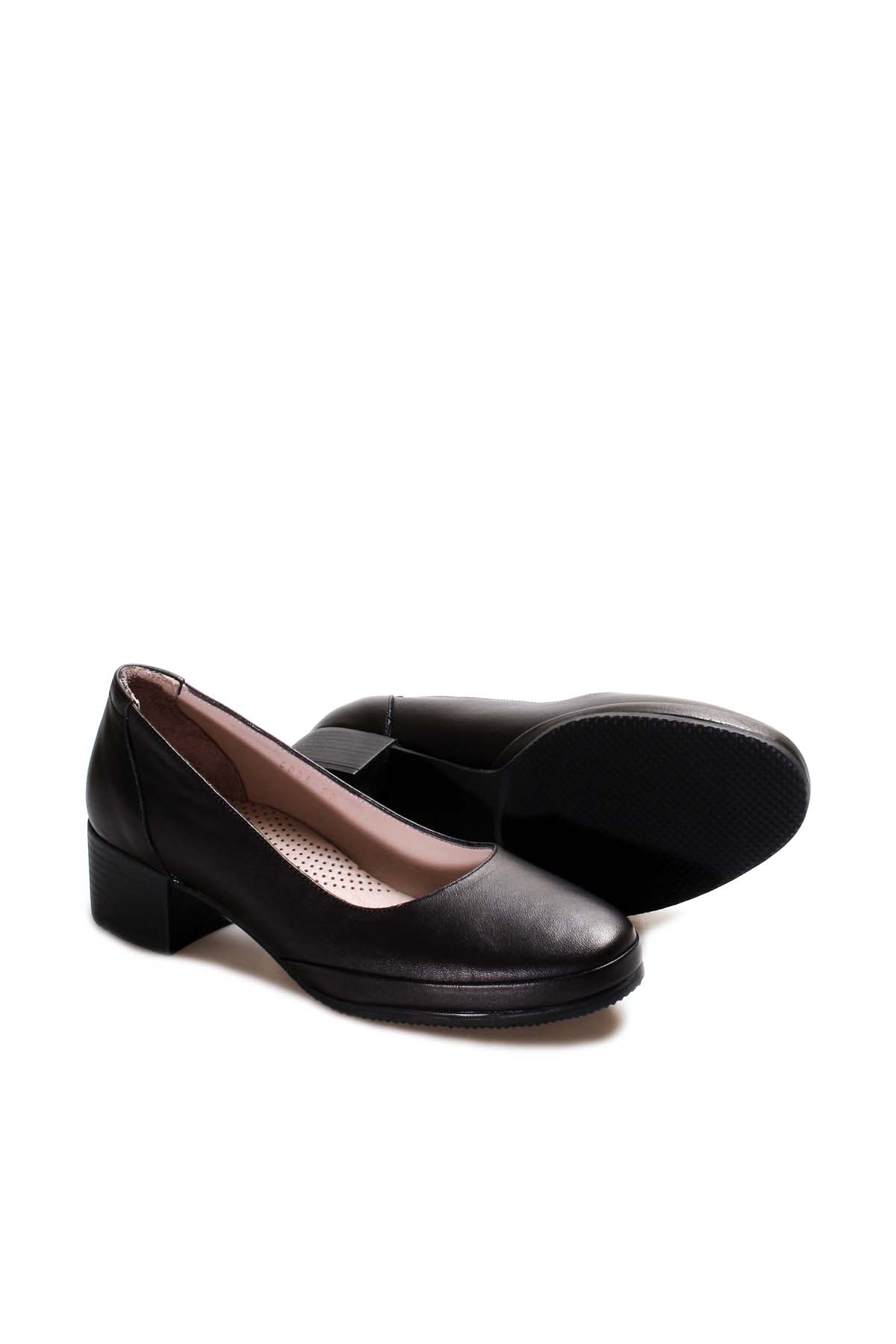 Hakiki Deri Kadın Kalın Topuklu Ayakkabı 889ZA5065 - Görsel 5