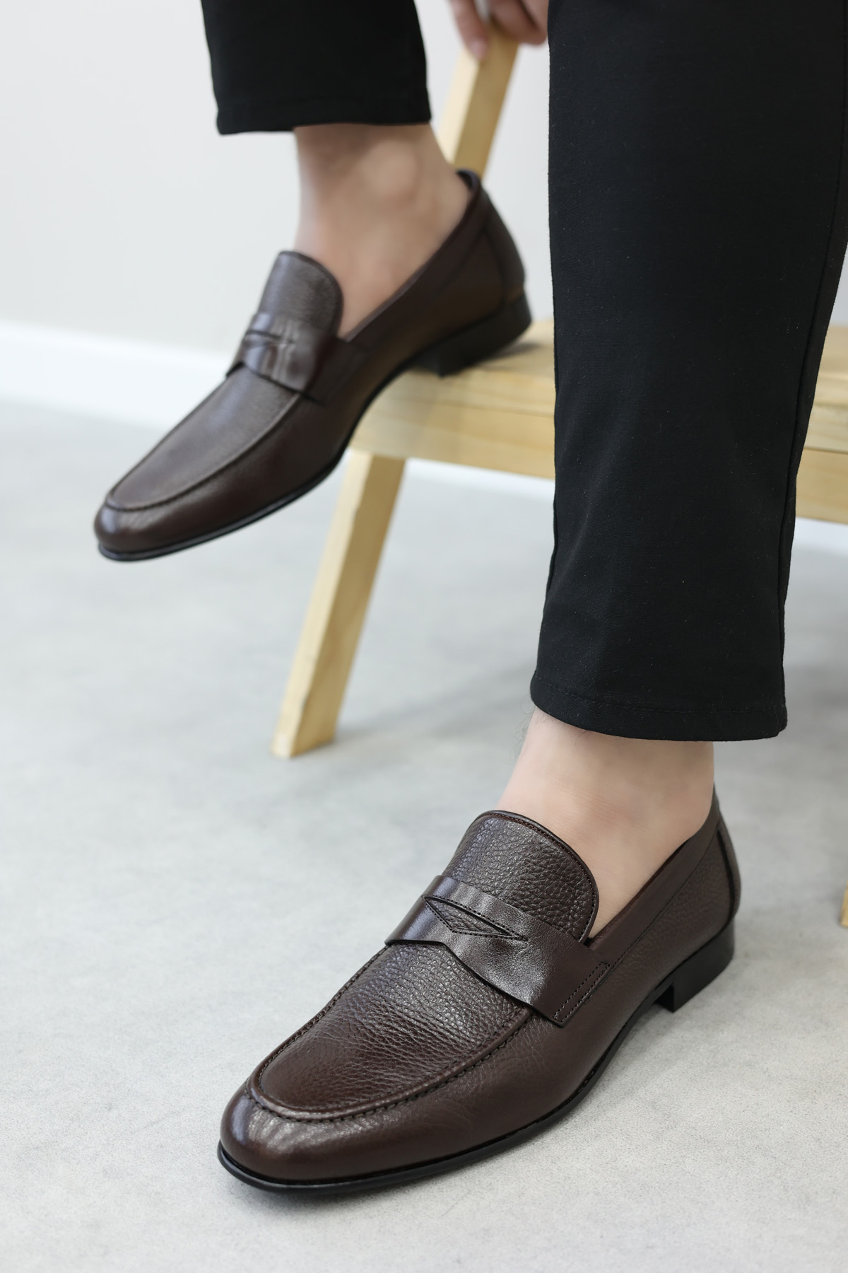 Hakiki Deri Kösele Erkek Klasik Ayakkabı 237MA5968 - Görsel 2