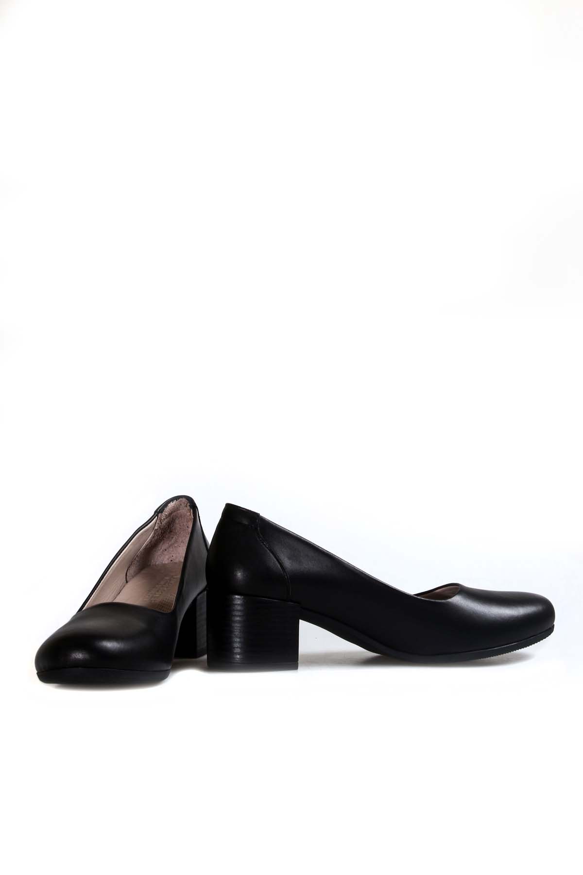 Hakiki Deri Kadın Kalın Topuklu Ayakkabı 889ZA5370 - Görsel 5