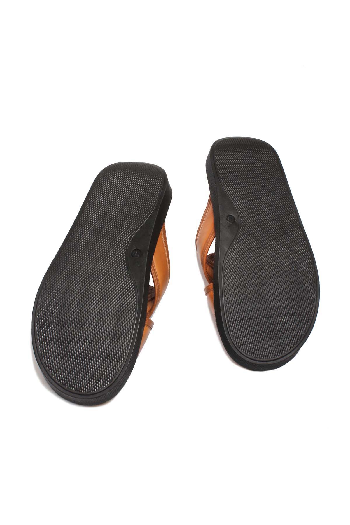 Hakiki Deri Erkek Düz Terlik 018MAM-65-C-2 - Görsel 5