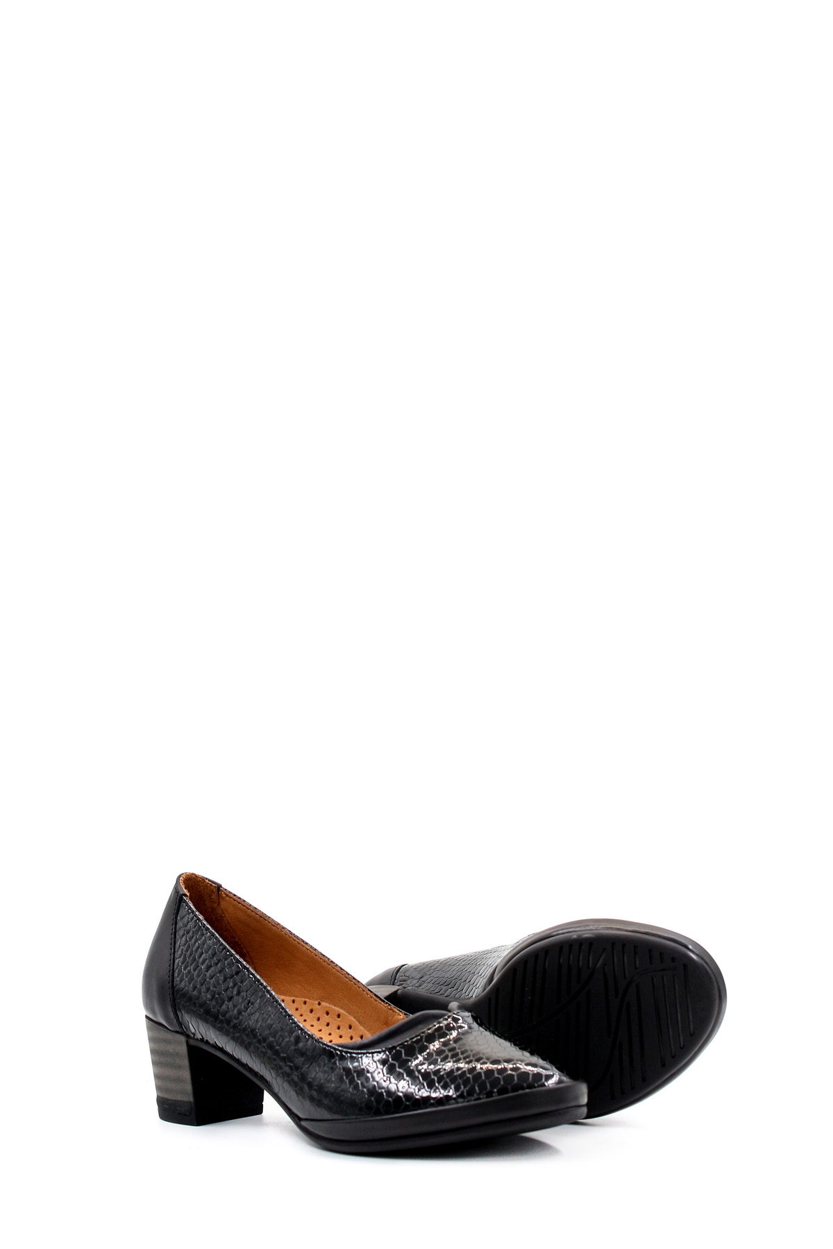 Hakiki Deri Kadın Kalın Topuklu Ayakkabı 411ZA277 - Görsel 5