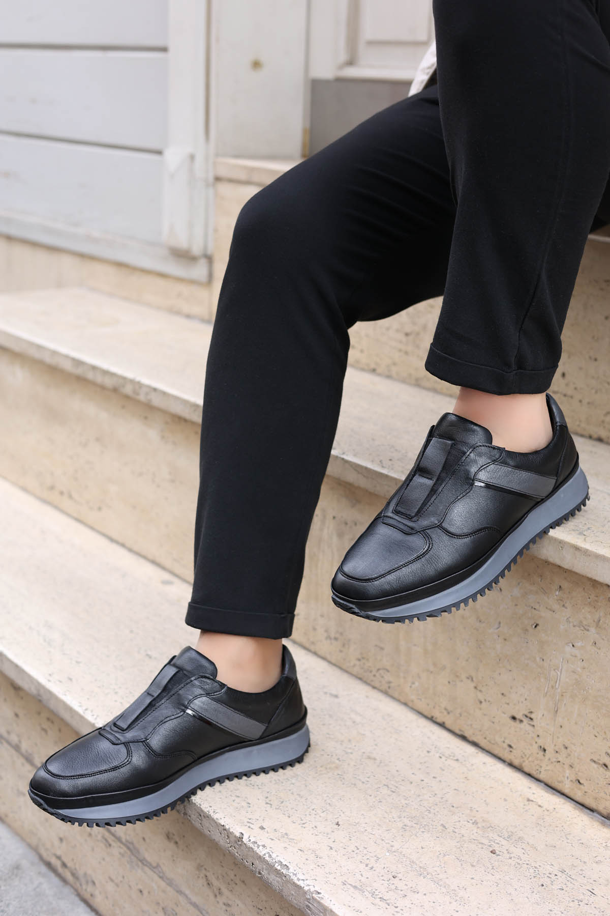 Hakiki Deri Kürklü Erkek Casual Ayakkabı 722KMA871 - Görsel 2