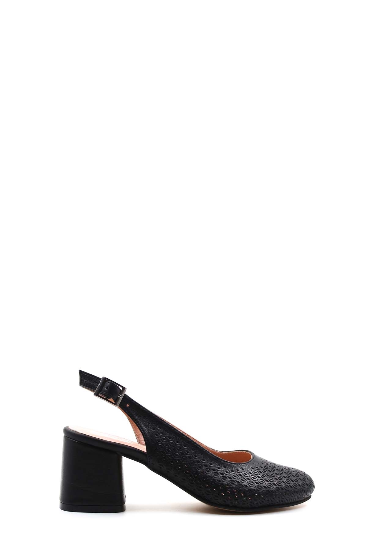 Hakiki Deri Kadın Kalın Topuklu Ayakkabı 129ZA01 - Görsel 2