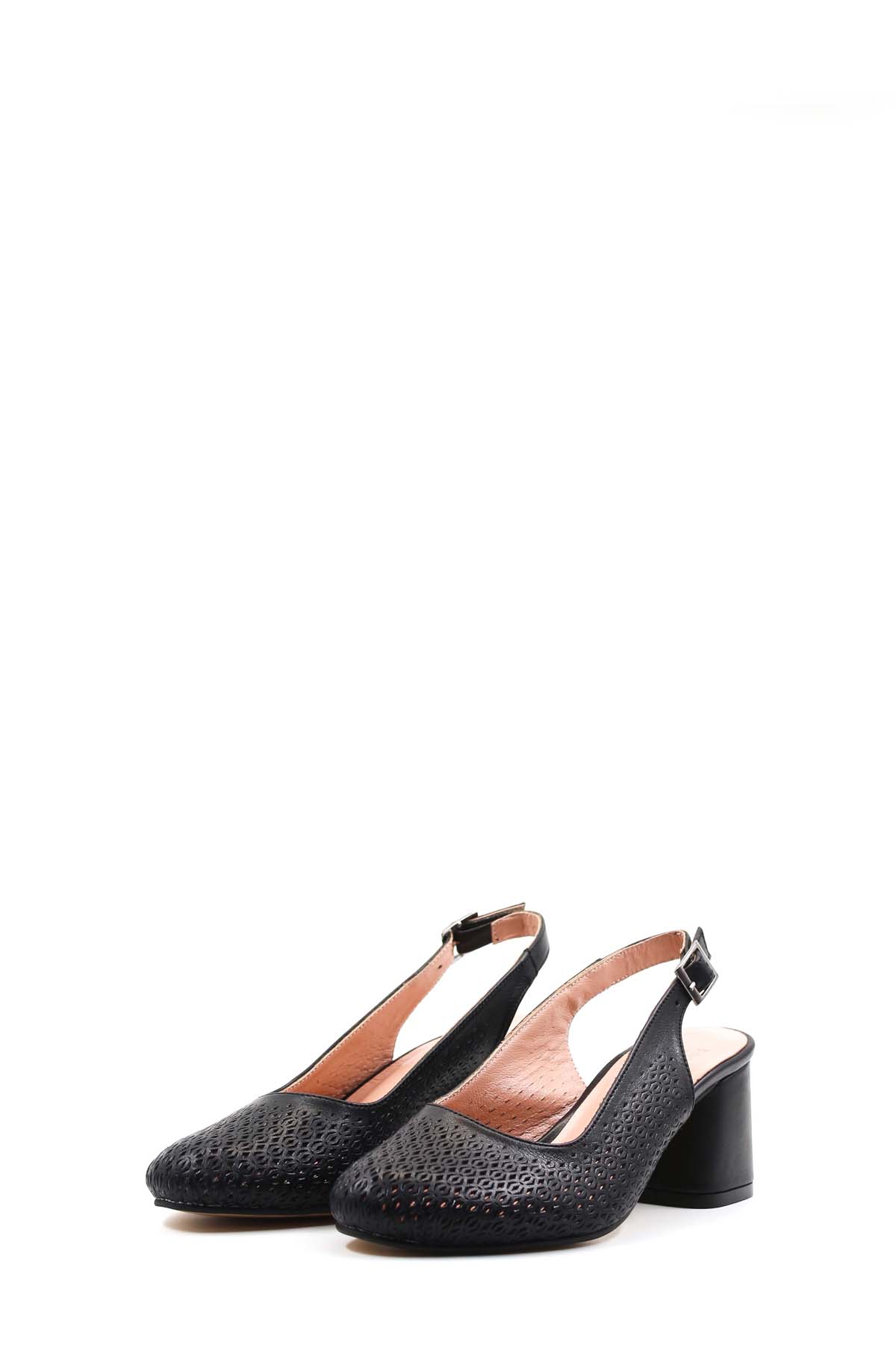 Hakiki Deri Kadın Kalın Topuklu Ayakkabı 129ZA01 - Görsel 6