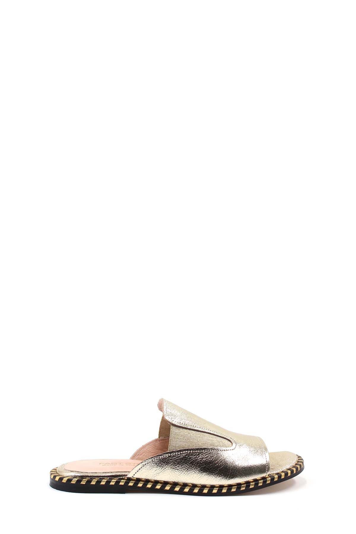 Hakiki Deri Kadın Düz Terlik 888ZA246 - Görsel 2