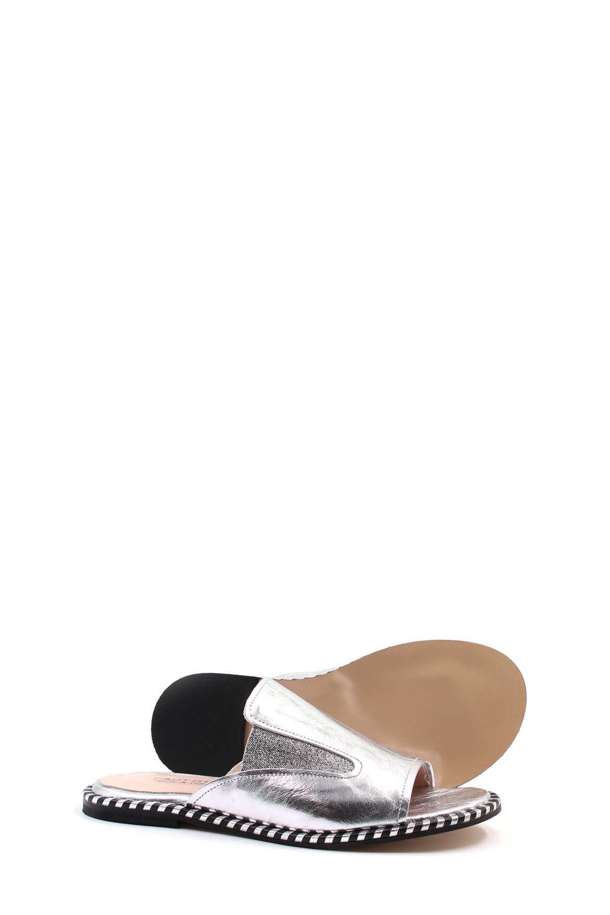 Hakiki Deri Kadın Düz Terlik 888ZA246 - Görsel 4