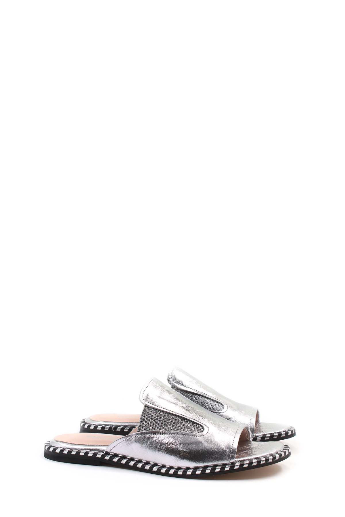 Hakiki Deri Kadın Düz Terlik 888ZA246 - Görsel 5