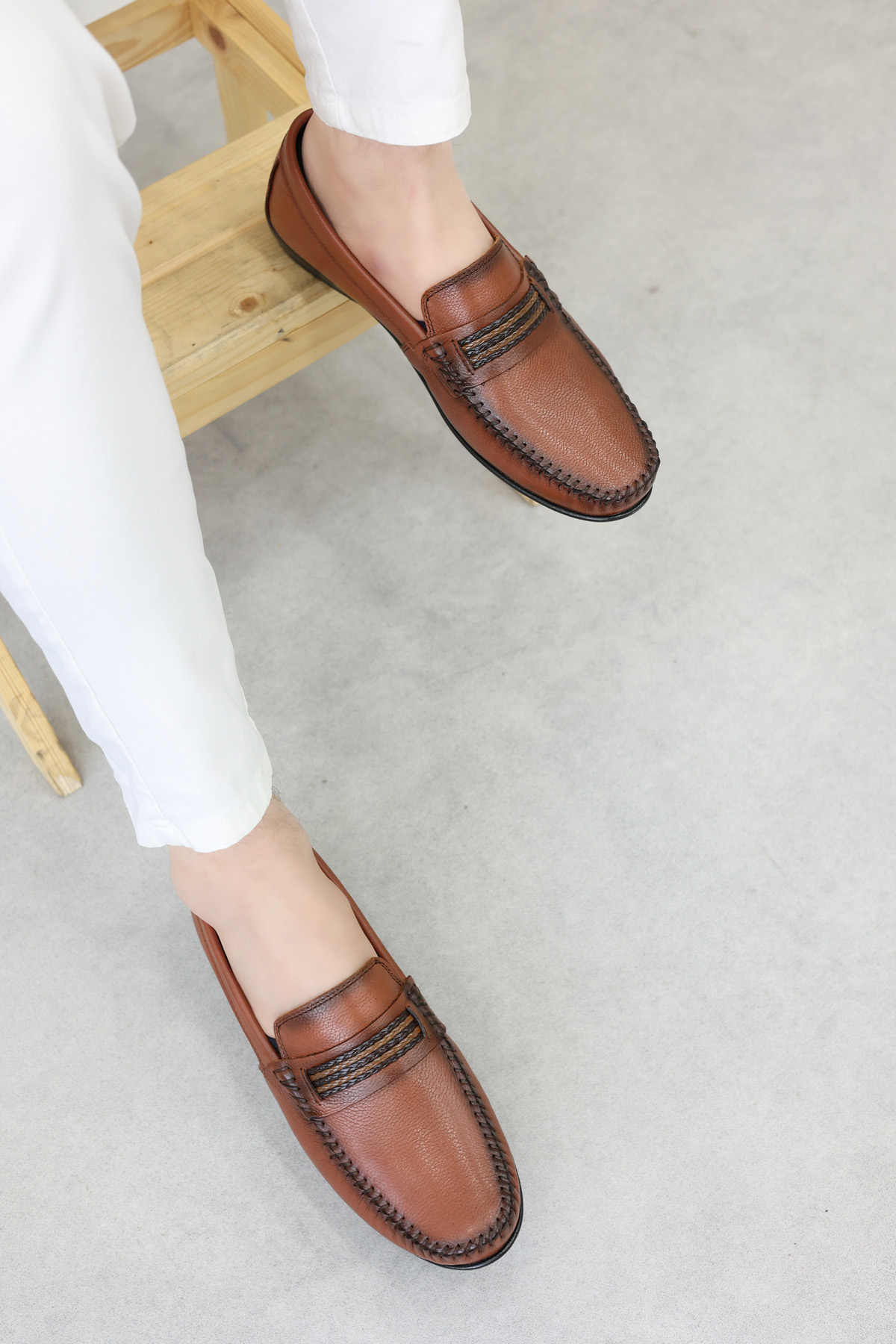 Hakiki Deri Erkek Casual Ayakkabı 585MA204 - Görsel 3