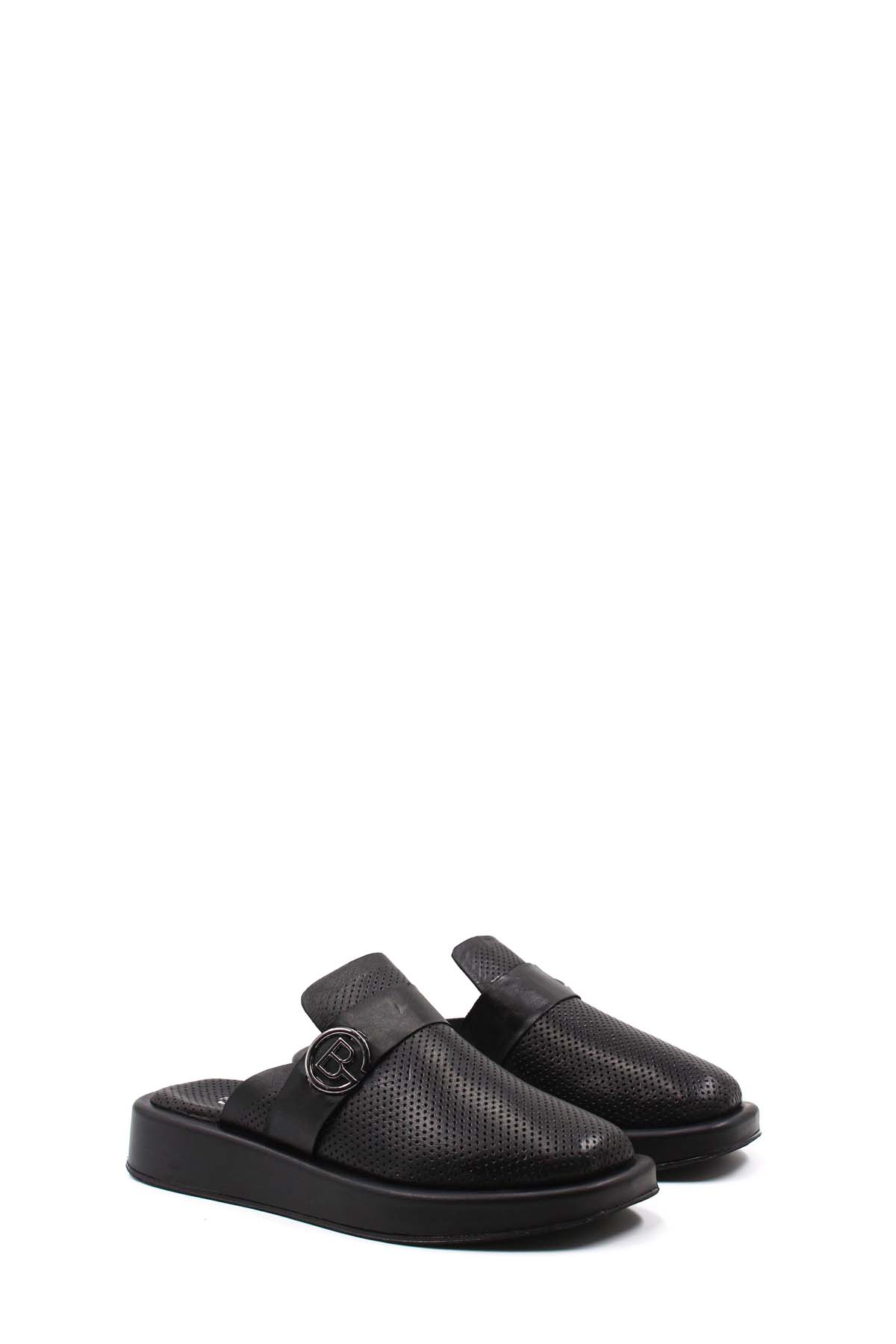 Hakiki Deri Kadın Düz Terlik 710ZA298 - Görsel 5