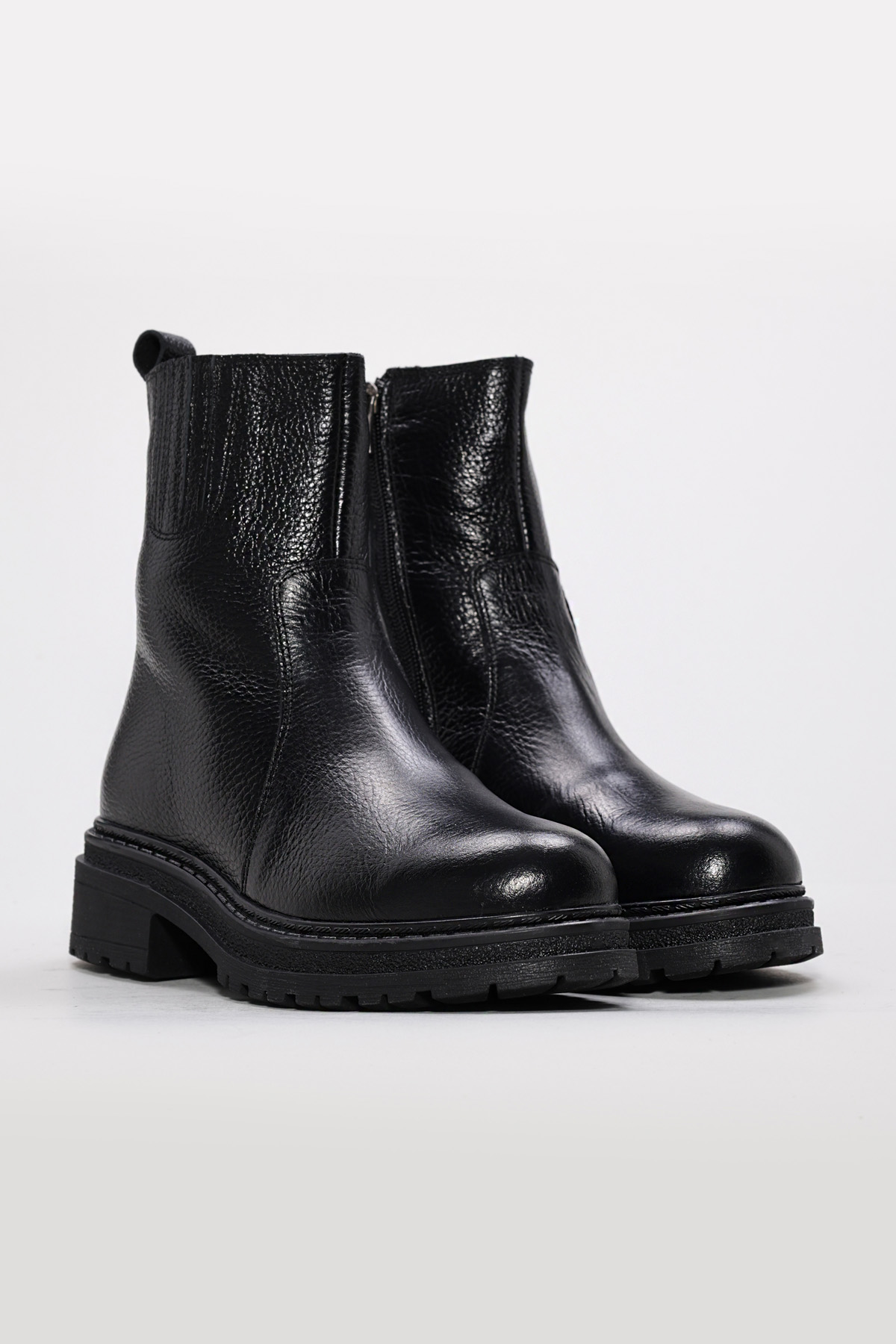 Hakiki Deri Kürklü Kadın Kalın Taban Bot 257KZA624 - Görsel 6