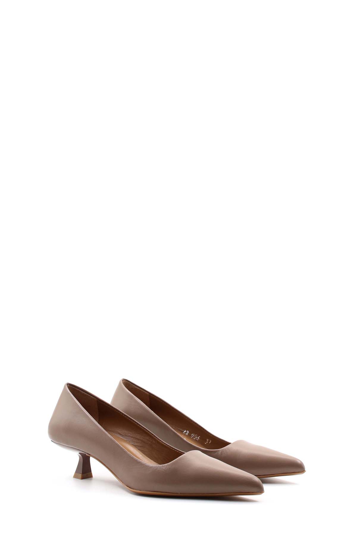 Hakiki Deri Kadın Kısa Topuklu Ayakkabı 019ZA22-004 - Görsel 6