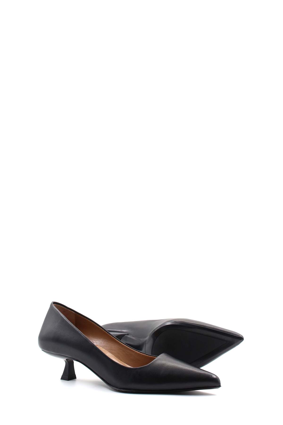 Hakiki Deri Kadın Kısa Topuklu Ayakkabı 019ZA22-004 - Görsel 4