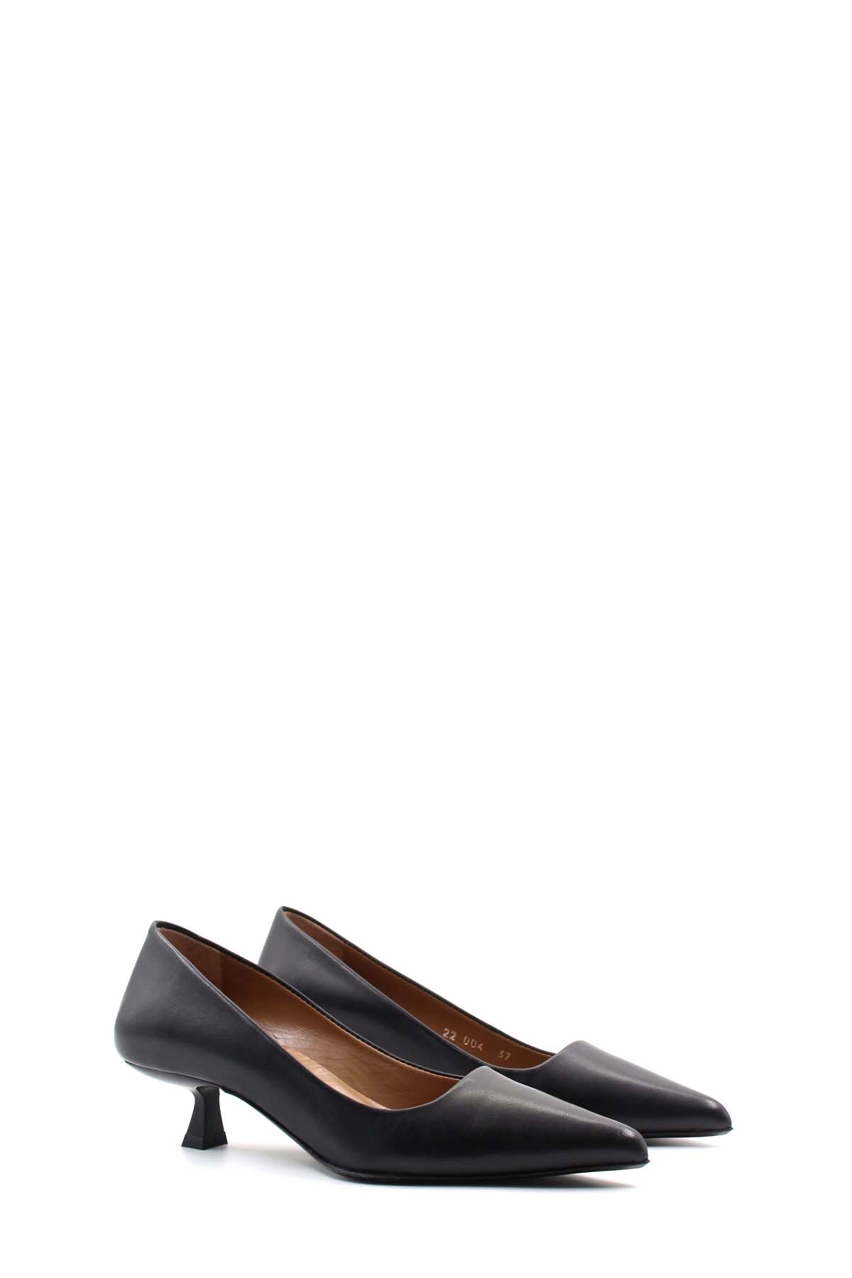 Hakiki Deri Kadın Kısa Topuklu Ayakkabı 019ZA22-004 - Görsel 5