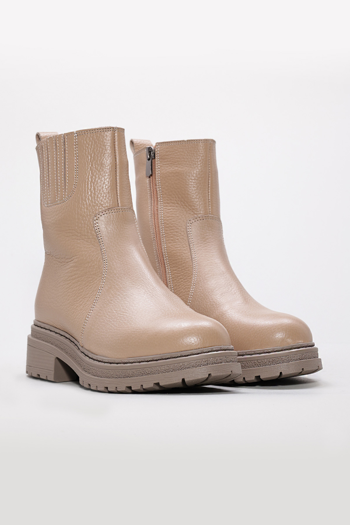 Hakiki Deri Kürklü Kadın Kalın Taban Bot 257KZA624 - Görsel 6