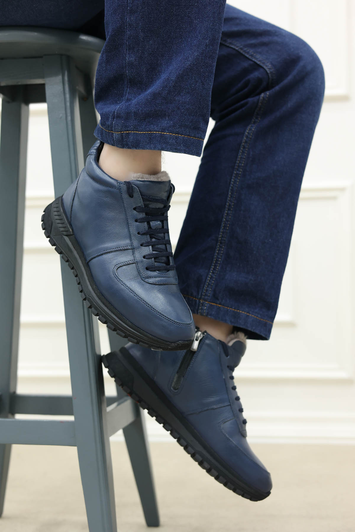 Hakiki Deri Kürklü Erkek Klasik Bot 154KMA1709 - Görsel 2