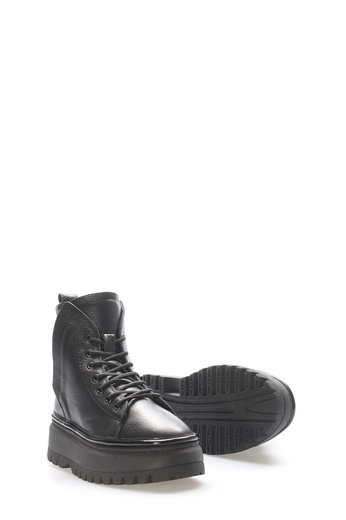 Hakiki Deri Kürklü Kadın Kalın Taban Bot 409KZA3121 - Görsel 4