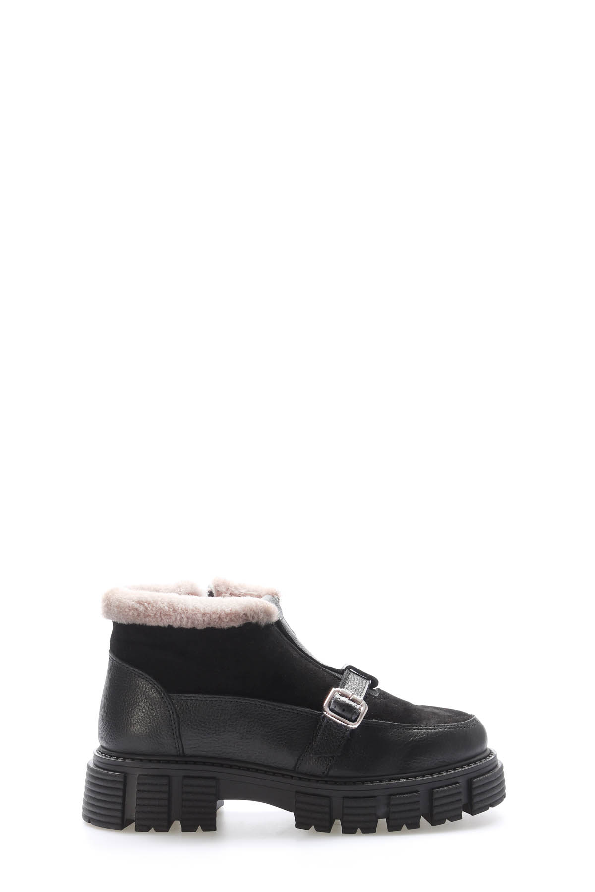Hakiki Deri Kürklü Kadın Kalın Taban Bot 010KZA8696 - Görsel 3