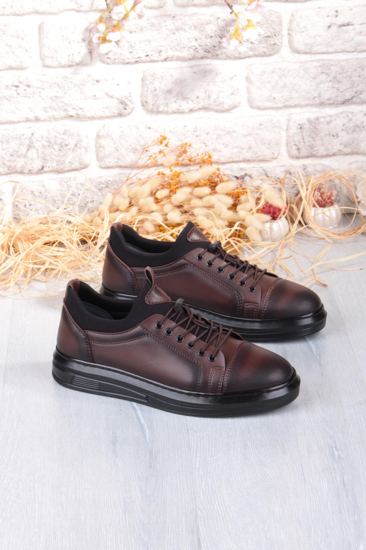 1196 Etap Lastik Bağcıklı Rahat Hafif Dikişli Taban Erkek Ayakkabı - Görsel 2