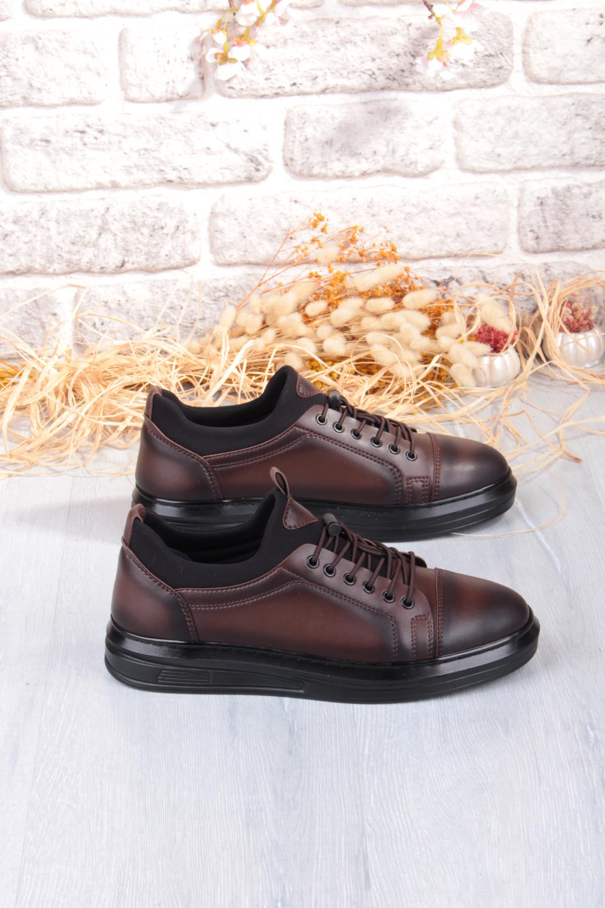 1196 Etap Lastik Bağcıklı Rahat Hafif Dikişli Taban Erkek Ayakkabı - Görsel 3