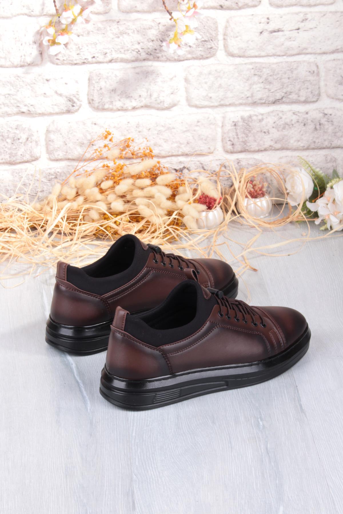 1196 Etap Lastik Bağcıklı Rahat Hafif Dikişli Taban Erkek Ayakkabı - Görsel 6