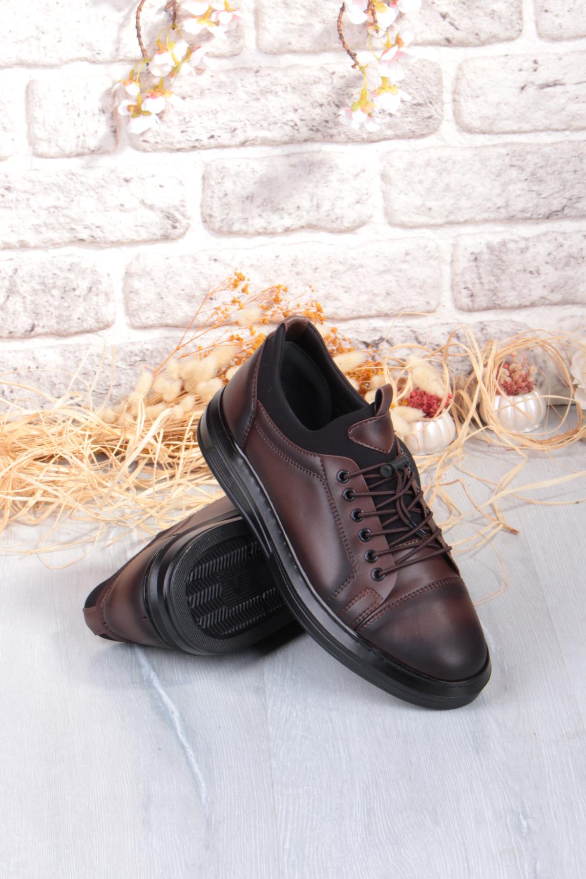 1196 Etap Lastik Bağcıklı Rahat Hafif Dikişli Taban Erkek Ayakkabı - Görsel 7