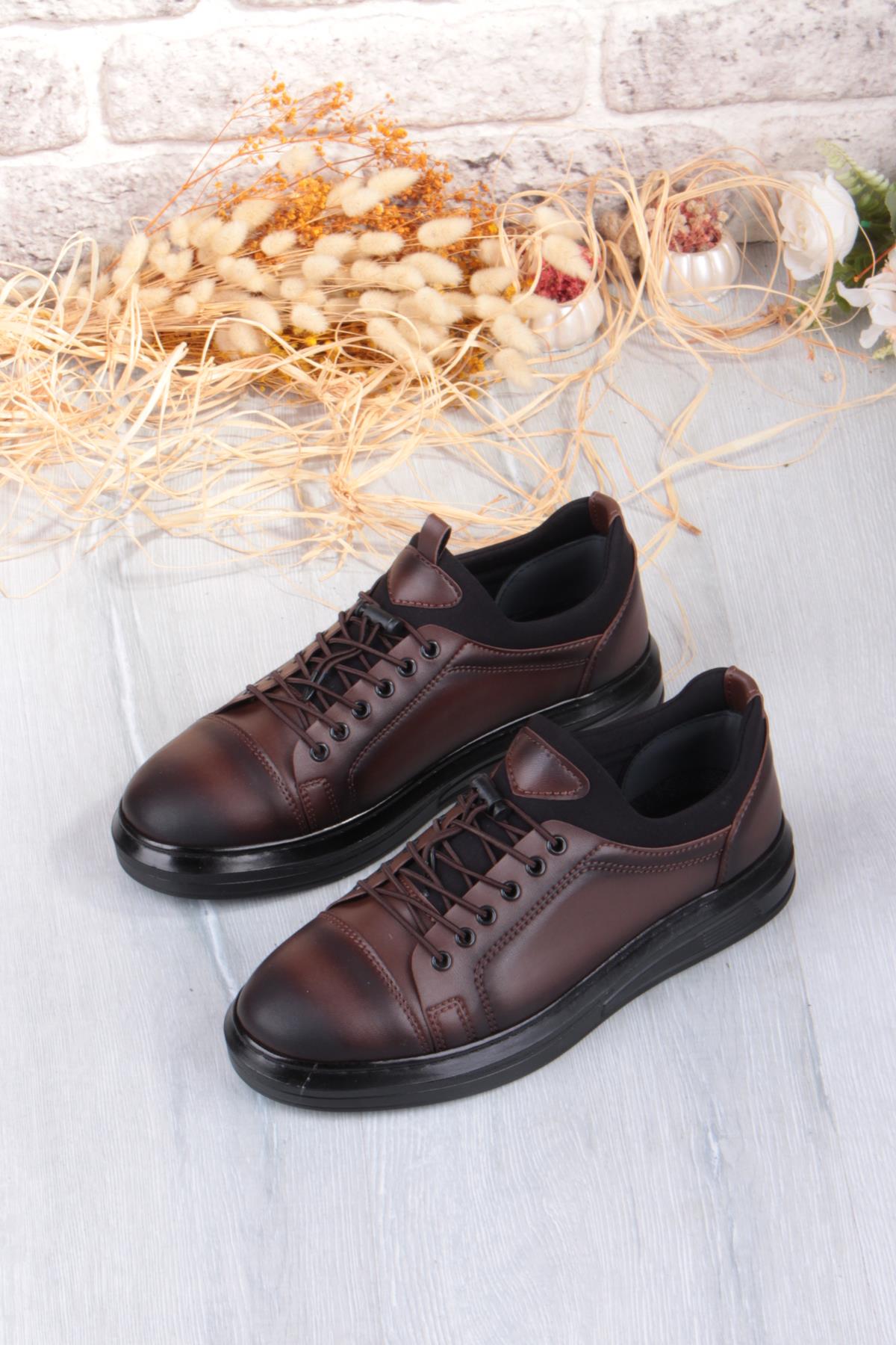 1196 Etap Lastik Bağcıklı Rahat Hafif Dikişli Taban Erkek Ayakkabı - Görsel 8