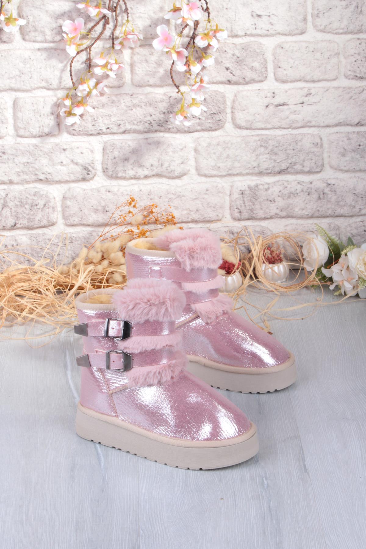 Nurela Simli Süet İçi Kürklü Tüy Ve Toka Detaylı Anne Kız Kısa Kadın Bot - Görsel 2